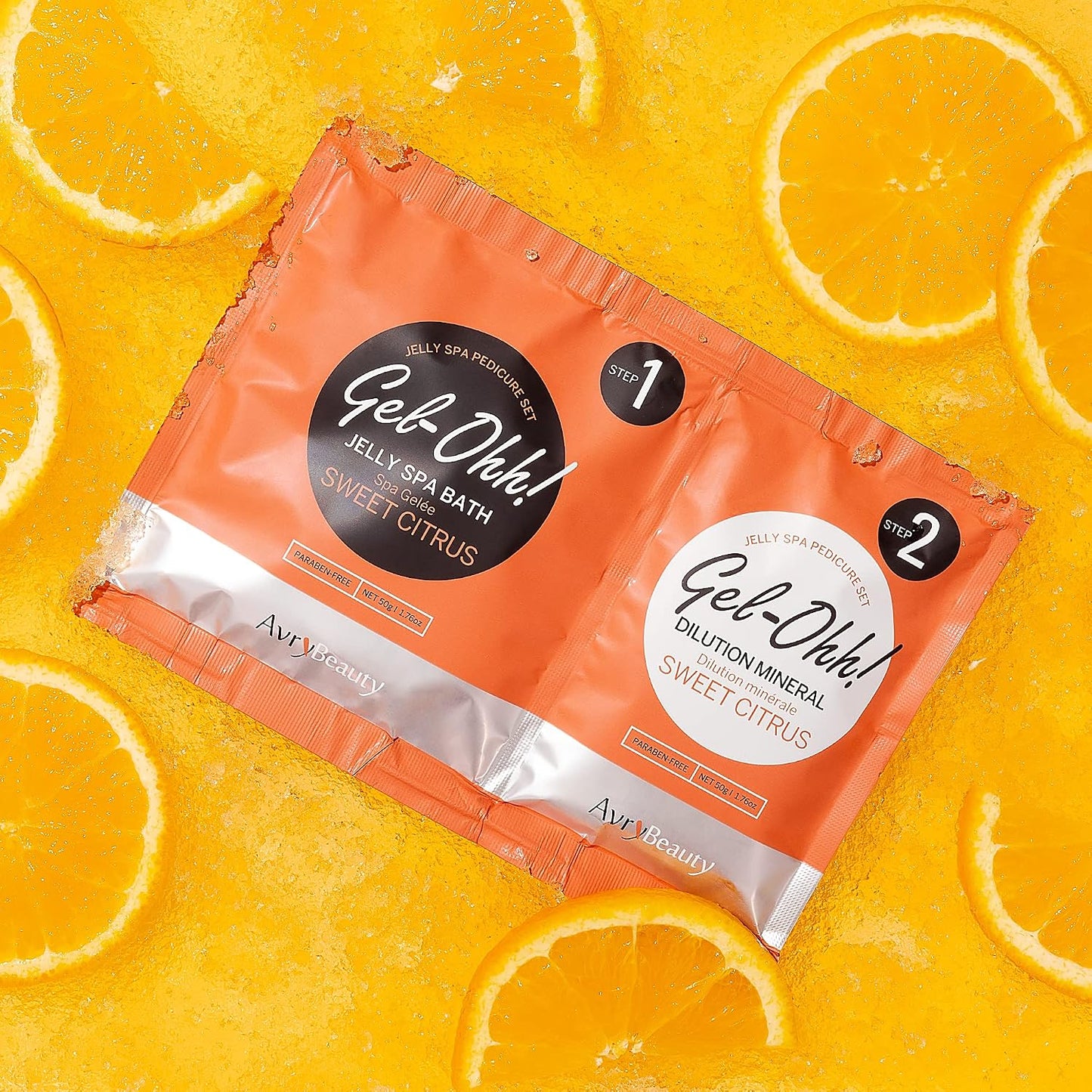 AvryBeauty Gel-Ohh Jelly Spa Bath 3 pack, Citrus Fresh, Citrus Scented, Vitamin C , Jelly Pedicure, Salon Services, Pedicure, Salon Pedi, Relaxation, Heat & Aroma Therapy, Foot Care