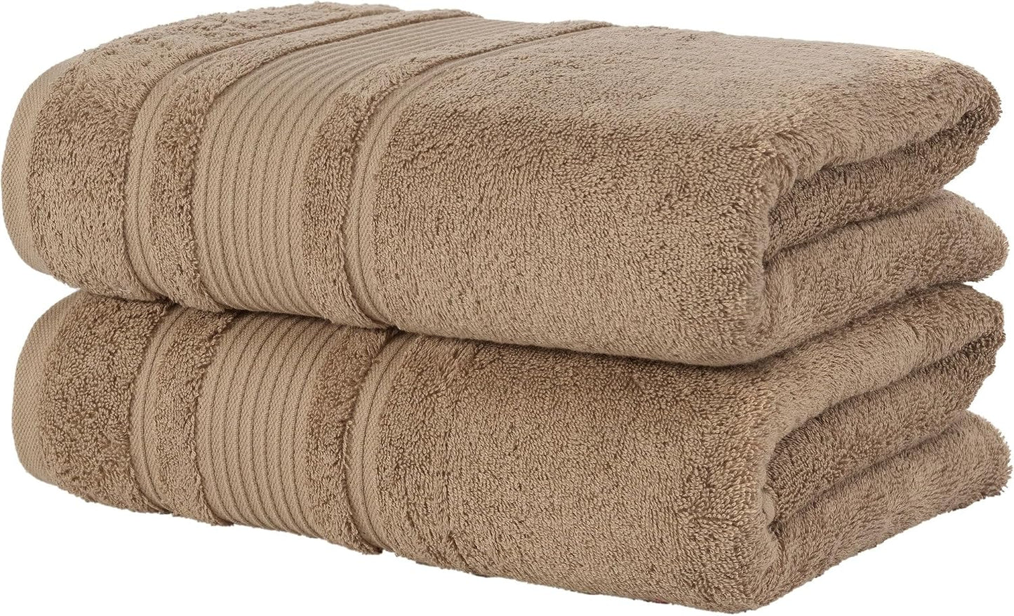 Personalized Custom 2-Piece Bath Towels Set – 100% Cotton, Soft & Absorbent – Embroidered Name or Monogram – Hotel Towels for Bathroom, Spa, Hotel, Wedding & Gift – Brown