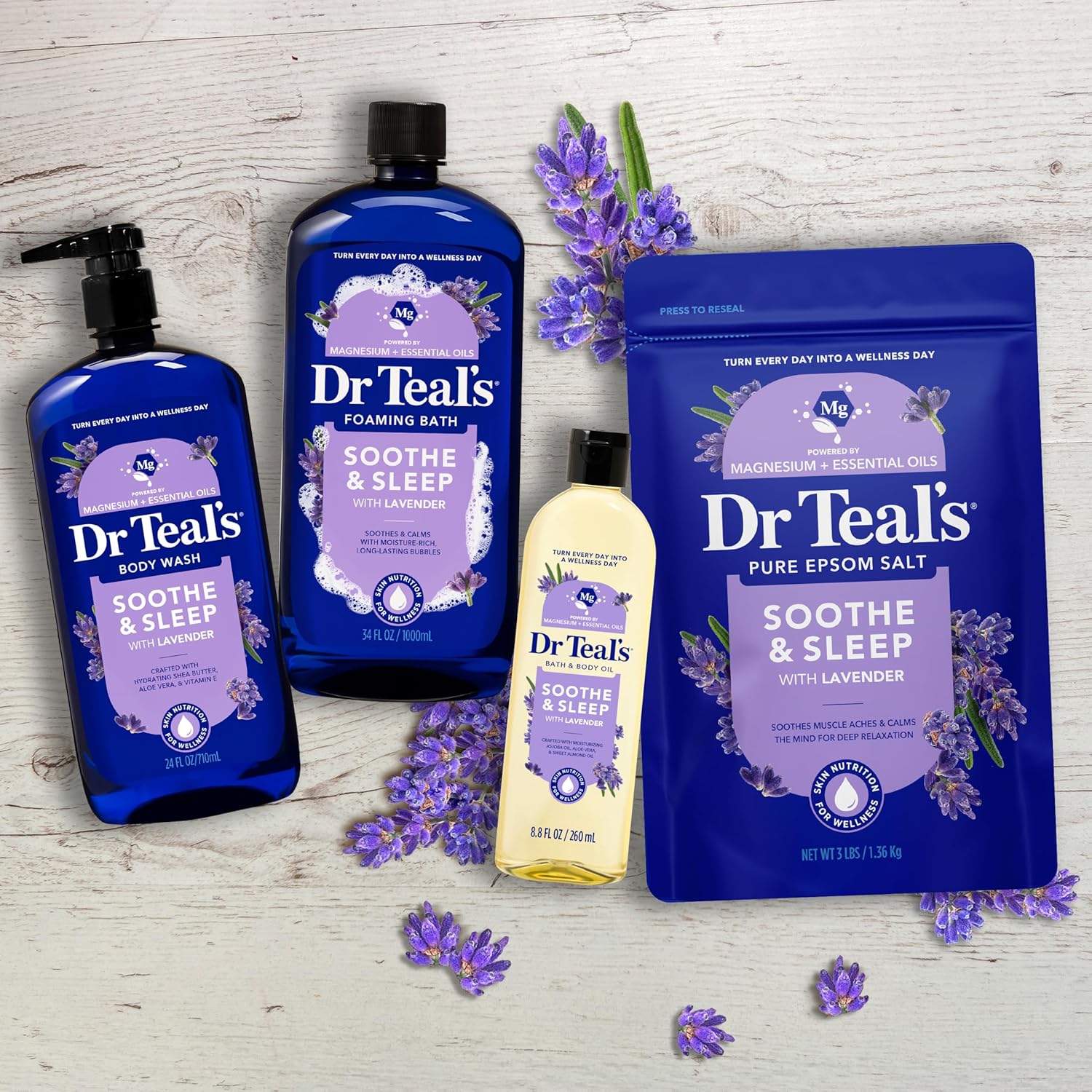 Dr Teal's Epsom Salt Soaking Solution, Soothe & Sleep, Lavender, 3lbs