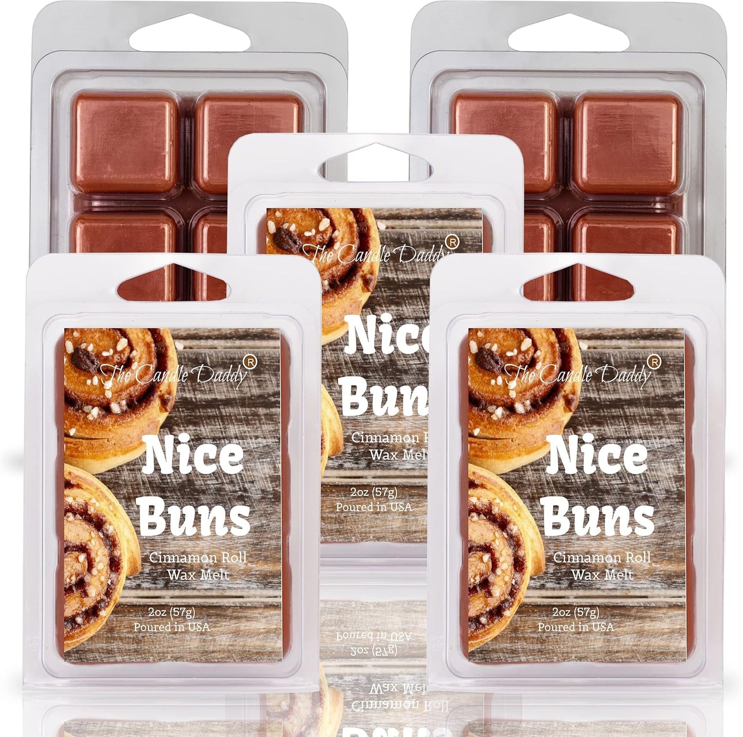 Nice Buns - Sticky Cinnamon BUN Scented Wax MELT - Funny 1 Pack - 2 Ounces - 6 Cubes