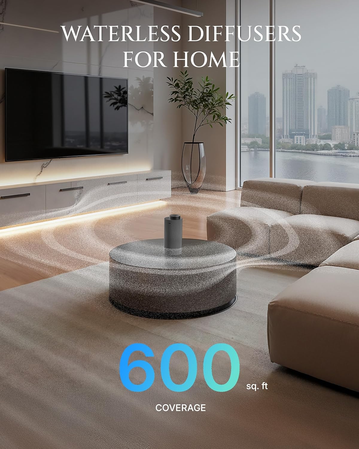 AROMADD AROMADD 2026 Upgraded Smart Aroma Diffuser, 20ml Capacity Up to 600 Sq Ft Waterless Diffuser for Home & Car, Portable Scent Diffuser, Cold Air Tech, Titanium Gray