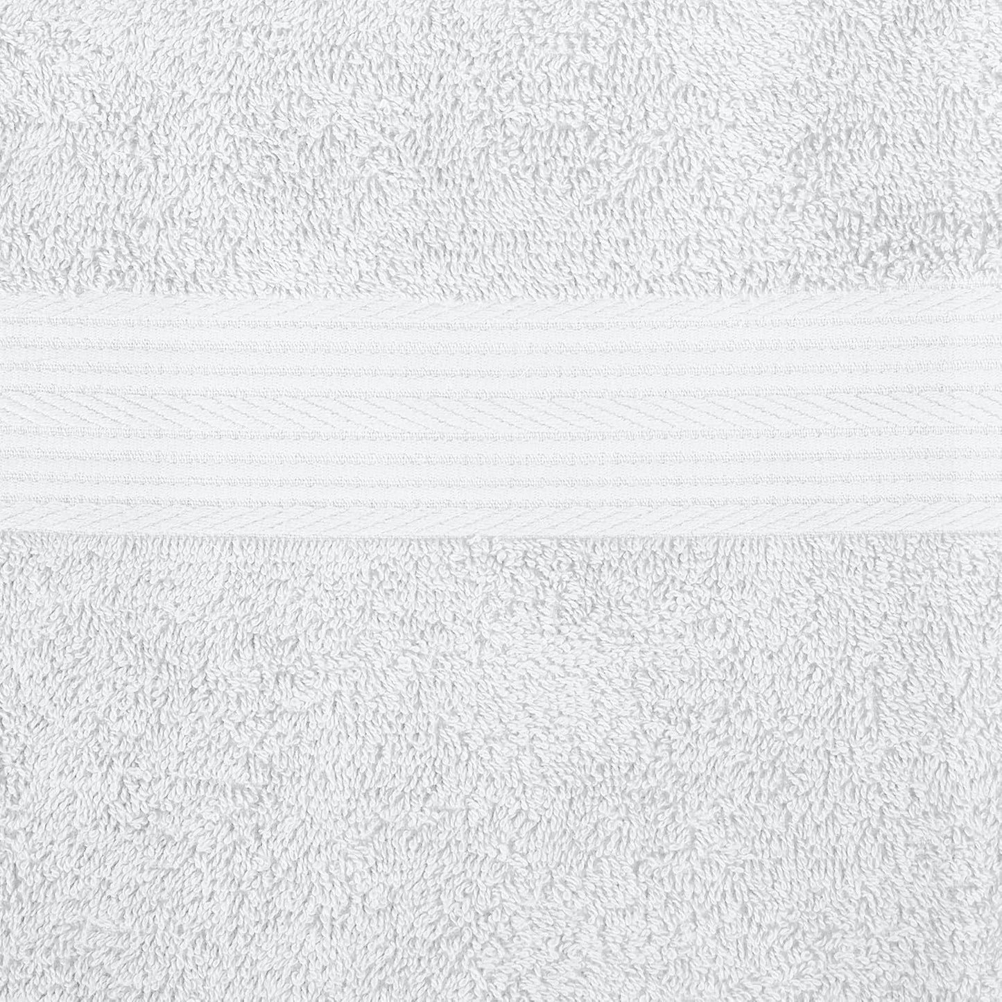 Amazon Basics 6-Piece Oversized Highly Absorbent Fade-Resistant Towel Set, 100% Cotton Towels for Bathroom, Soft, 2 Bath Towels, 2 Hand Towels, 2 Washcloths, White