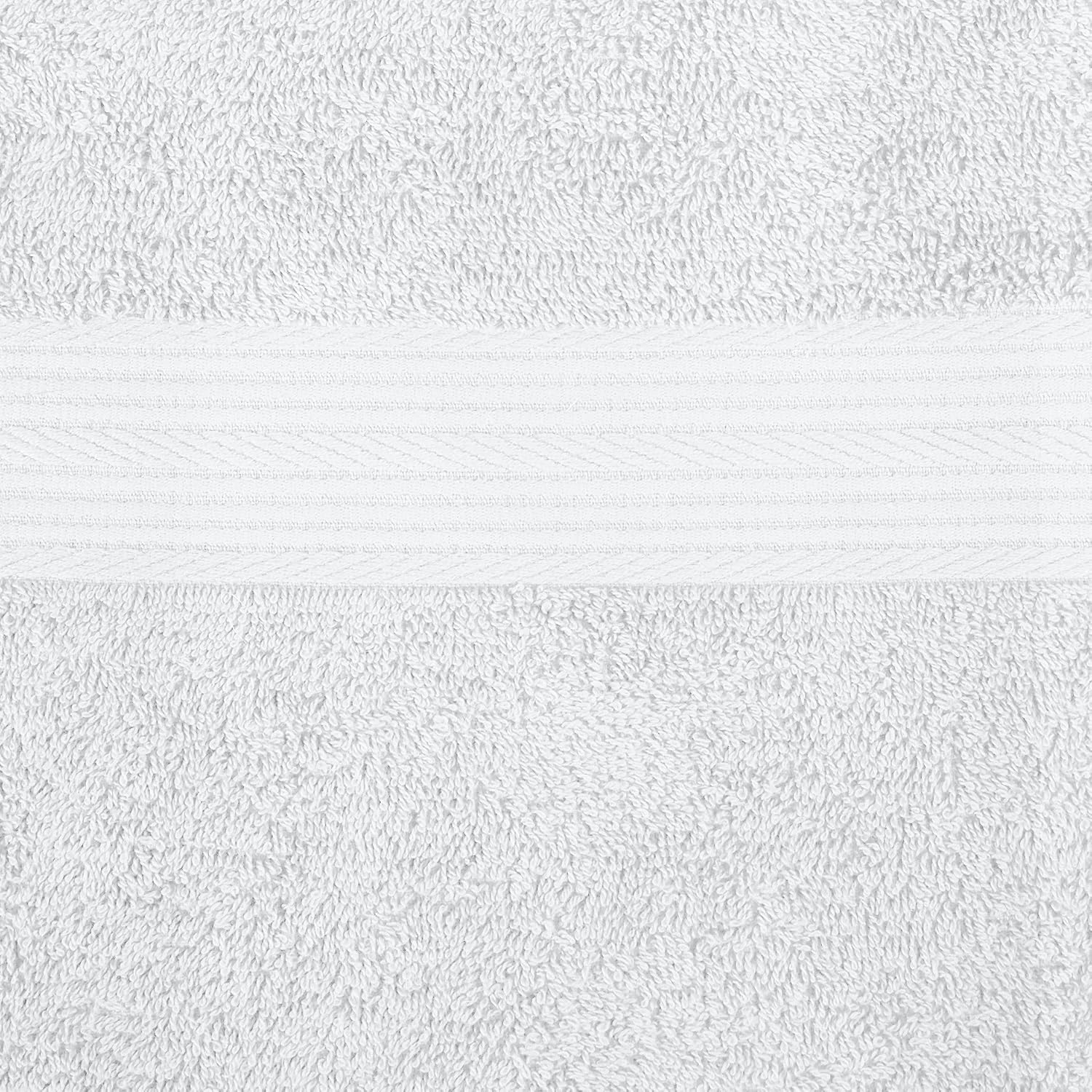 Amazon Basics 6-Piece Oversized Highly Absorbent Fade-Resistant Towel Set, 100% Cotton Towels for Bathroom, Soft, 2 Bath Towels, 2 Hand Towels, 2 Washcloths, White