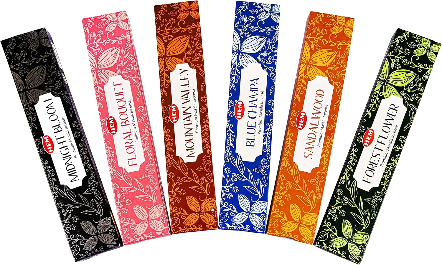 Hem Assorted Incense Sticks Variety 6 Packs x 15 GMS - Aromatherapy Insence for Air Purifier,Insents Stick Gift Set, Perfect for Meditation and Relaxation (Nature Series)