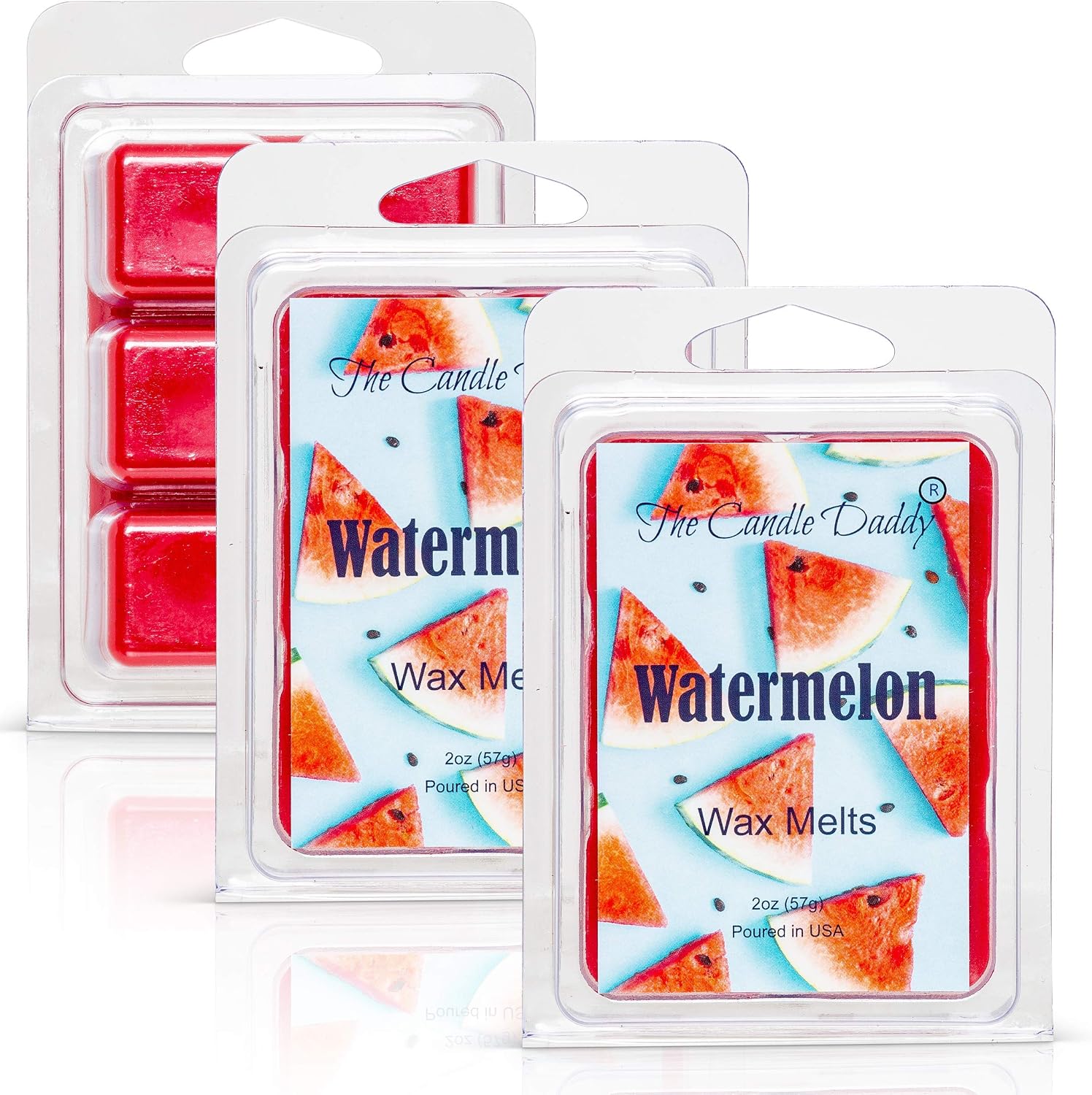 Watermelon - Sweet, Sugary Fruit Scented Melt- Maximum Scent Wax Cubes/Melts- 1 Pack -2 Ounces- 6 Cubes Gift for Women, Men, BFF, Friend, Wife, Mom, Birthday, Sister, Daughter, Long Lasting Wax Tart