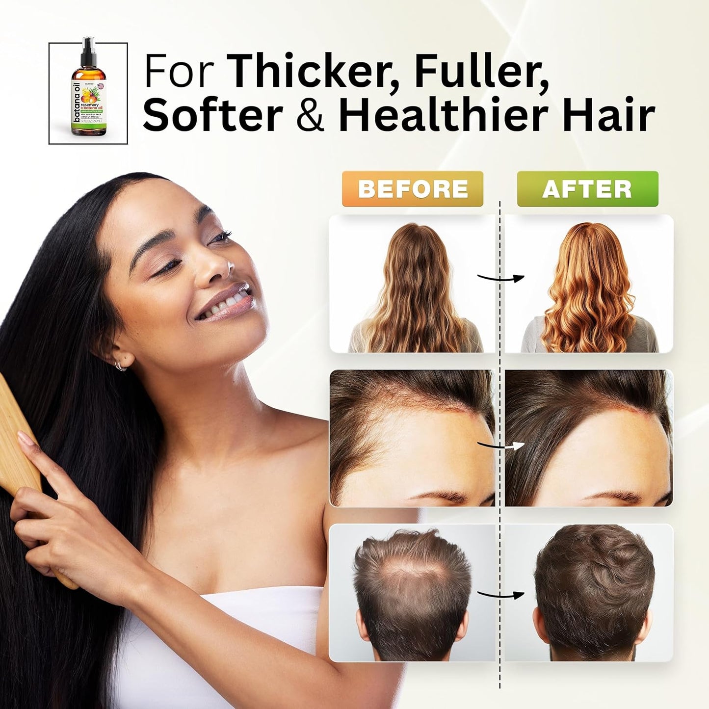 SELFWISE Batana Oil for Hair Growth Oil with Rosemary Castor, 100% Pure, Organic, Cold-Pressed, Unrefined Batana from Honduras by Dr. Sebi - Natural, Vegan, for Strong Roots and Thick Hair, 4oz
