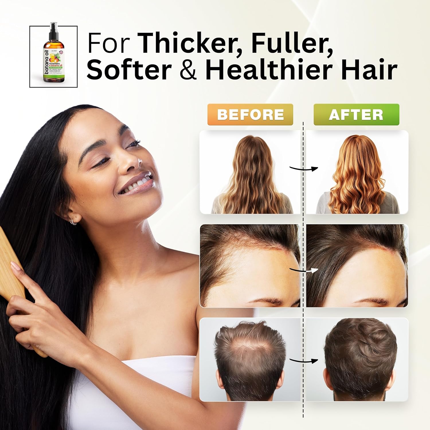SELFWISE Batana Oil for Hair Growth Oil with Rosemary Castor, 100% Pure, Organic, Cold-Pressed, Unrefined Batana from Honduras by Dr. Sebi - Natural, Vegan, for Strong Roots and Thick Hair, 4oz