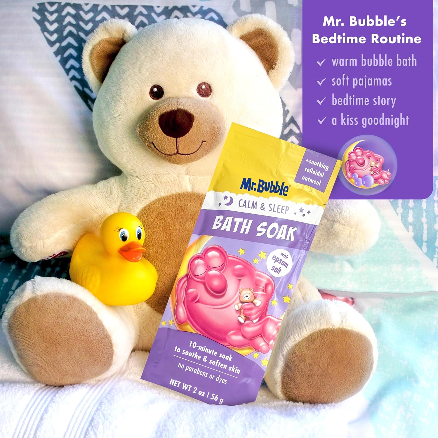 Mr. Bubble Calm & Sleep Bath Soak with Epsom Salt, 2 oz., Pack of 12