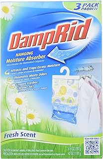 DampRid FG83K Hanging Moisture Absorber Fresh Scent (3 Boxes of 3 Bags, Total of 9 Bags)