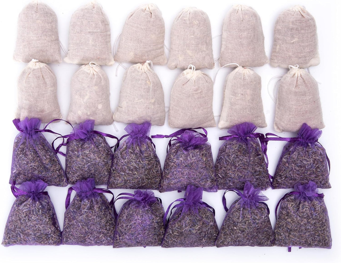Lavande Sur Terre Pack of 24 Cedar Chips and Lavender Sachets (12 Lavender, 12 Cedar) - Home Fragrance Sachet for Drawers and Closets, LV-F-LC-1
