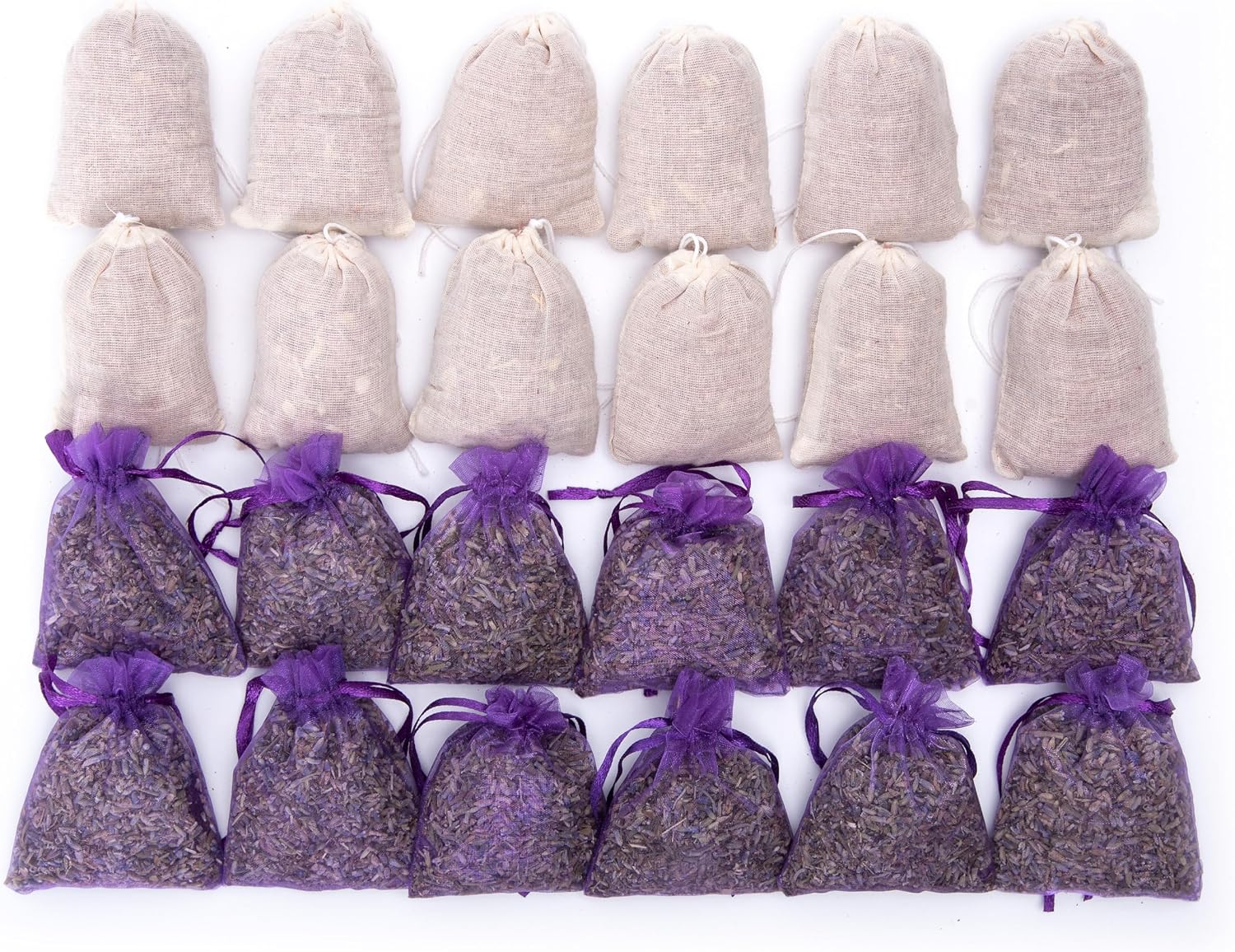 Lavande Sur Terre Pack of 24 Cedar Chips and Lavender Sachets (12 Lavender, 12 Cedar) - Home Fragrance Sachet for Drawers and Closets, LV-F-LC-1