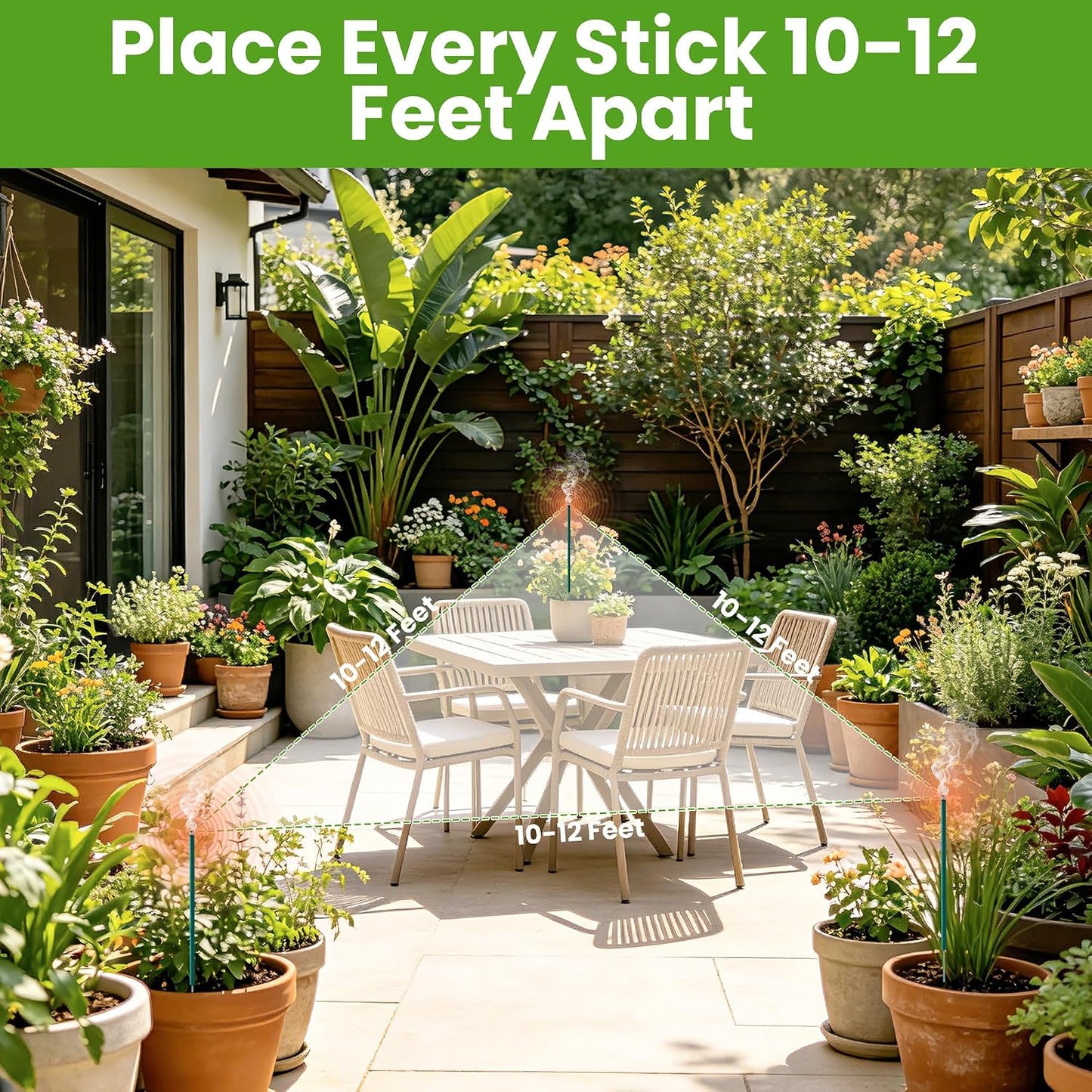 24 Pack Mosquito Incense Sticks for Outdoor Patio Backyard Indoors Camping Travel Yoga, DEET Free Mosquito Repellent Sticks Safe for Kids Pets, Long-Lasting 2-Hour Burn Time, Green
