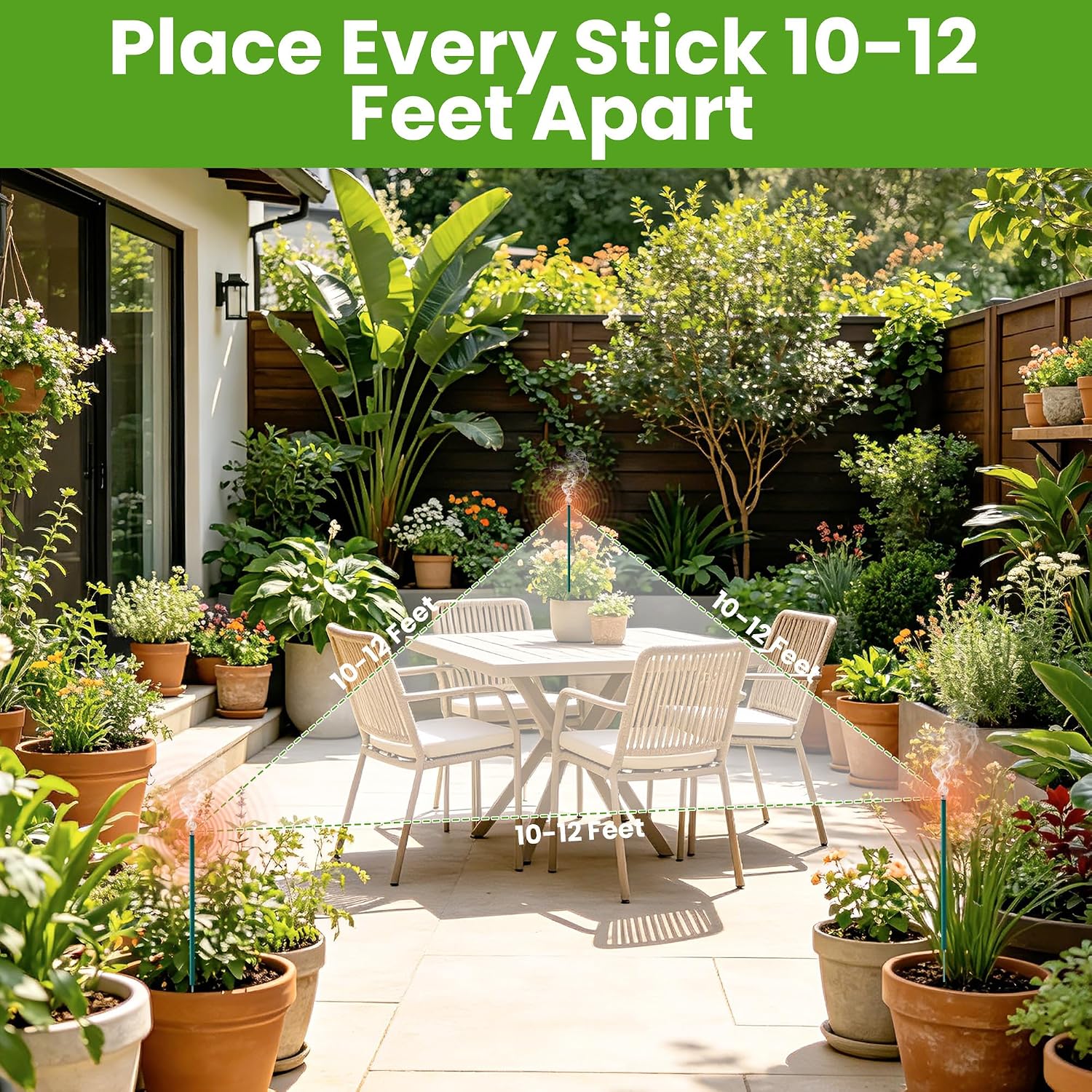 24 Pack Mosquito Incense Sticks for Outdoor Patio Backyard Indoors Camping Travel Yoga, DEET Free Mosquito Repellent Sticks Safe for Kids Pets, Long-Lasting 2-Hour Burn Time, Green