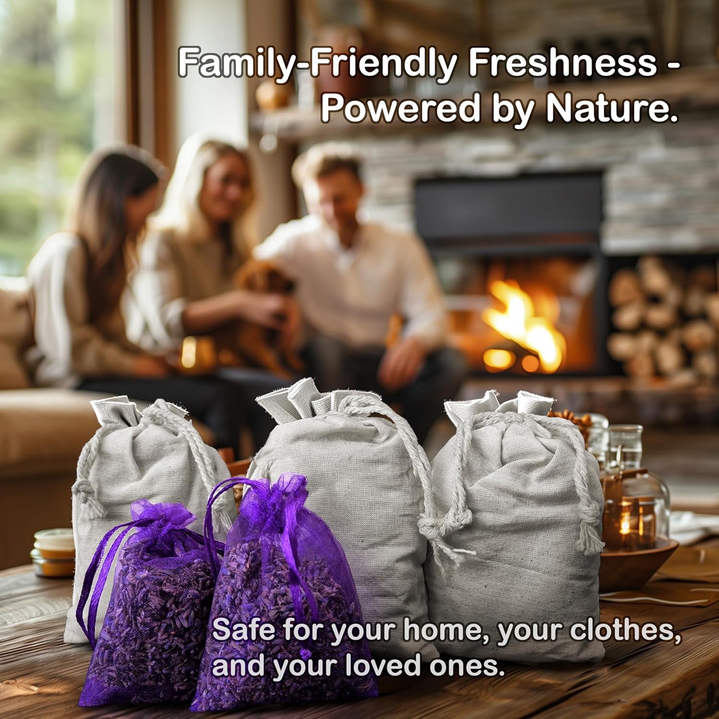 Lavender & Cedar Bundle – 20 Sachets (10 Lavender & 10 Cedar) and 40 Planks for Closet and Drawer Freshness.