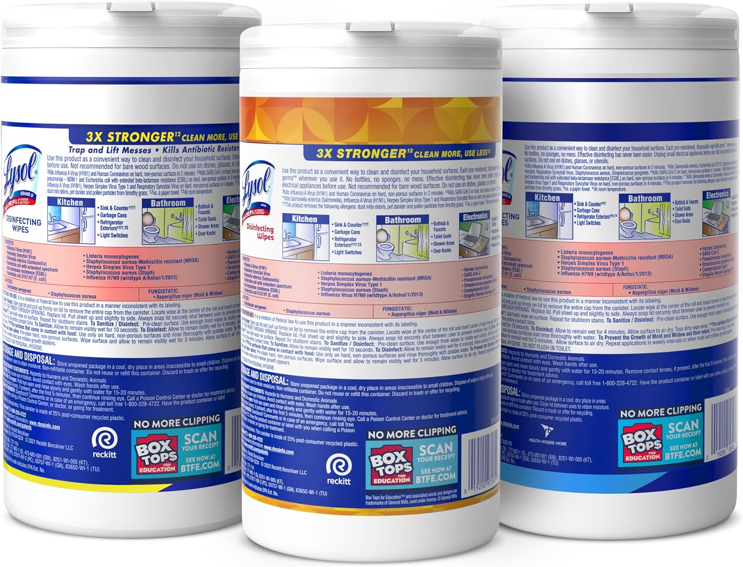 LYSOL Disinfecting Wipes, All Purpose Cleaner, Multi-Surface Antibacterial Cleaning Wipes, Household Cleaning Supplies, Dorm Essentials, Lemon + Crisp Linen + Mango & Hibiscus Scent, 80 ct. (3 Pack)