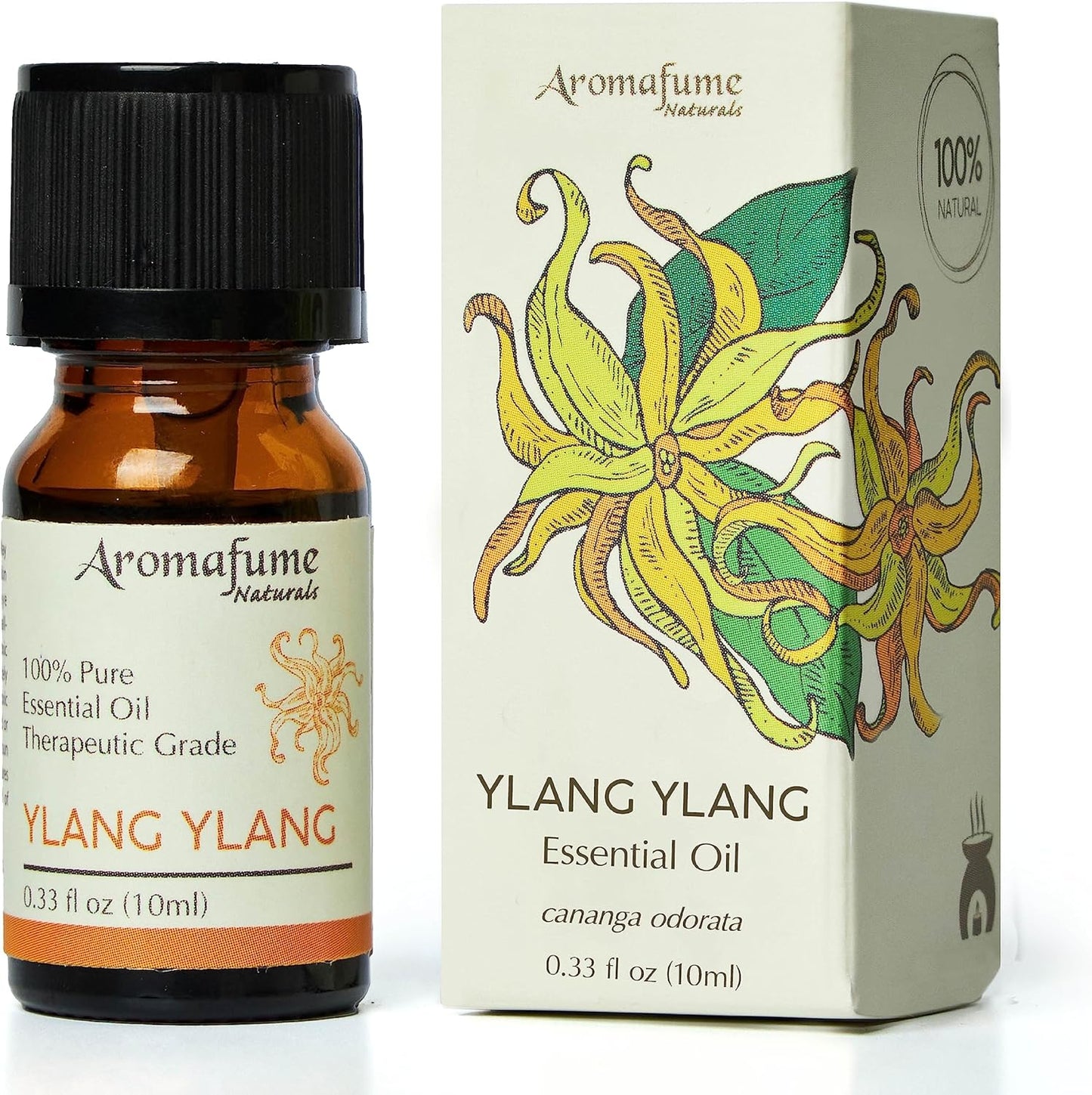 AROMAFUME Ylang Ylang Essential Oil - 100% Natural, Therapeutic Grade Essential Oils - Pure, Tropical Aromatherapy Oil for Home Diffusers - Gifts for Her - 10ml