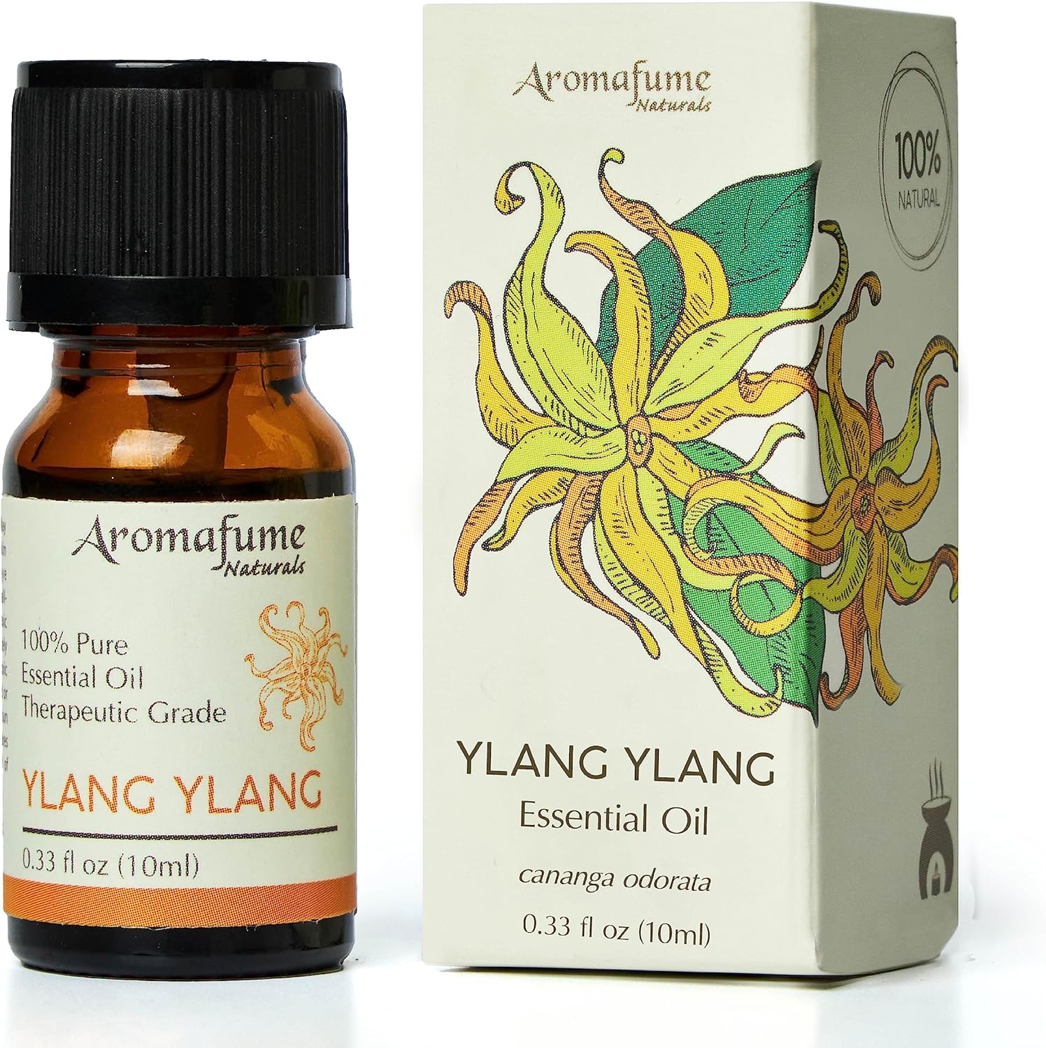 AROMAFUME Ylang Ylang Essential Oil - 100% Natural, Therapeutic Grade Essential Oils - Pure, Tropical Aromatherapy Oil for Home Diffusers - Gifts for Her - 10ml