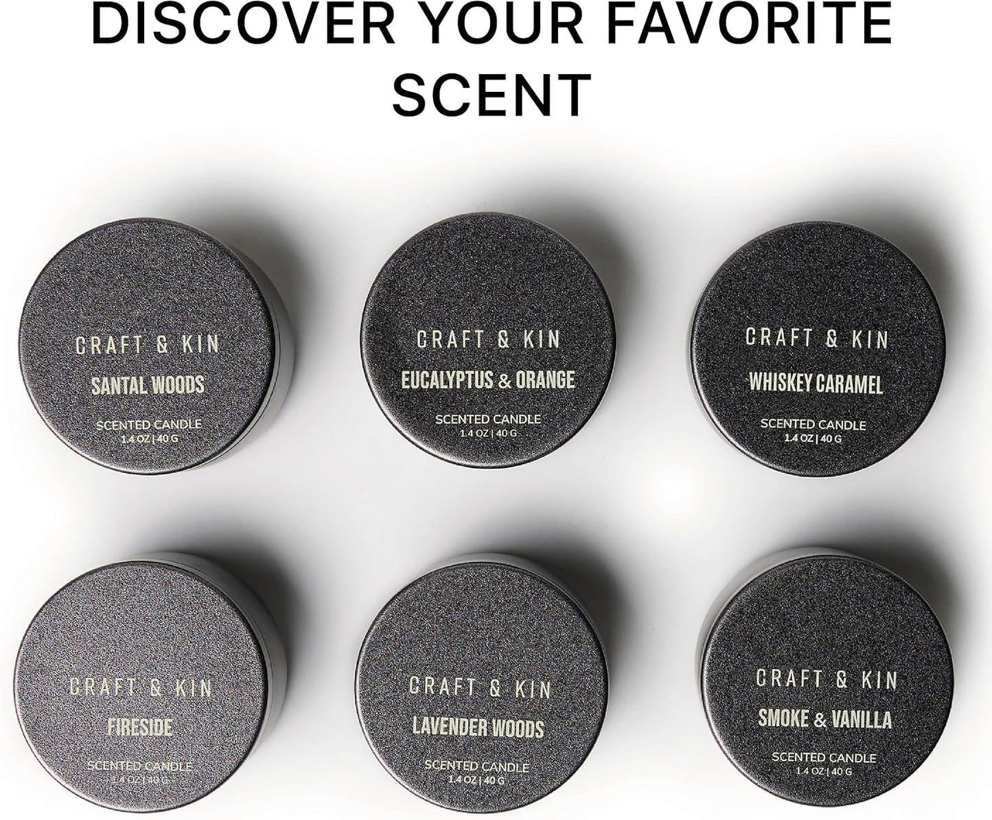 Craft & Kin Premium 6 Scented Votive Candles – Luxury Mini Natural Soy Scented Candle Gift Set with Assorted Scents – Room Decor and Aromatherapy – 15-20 Hour Burn Time Each