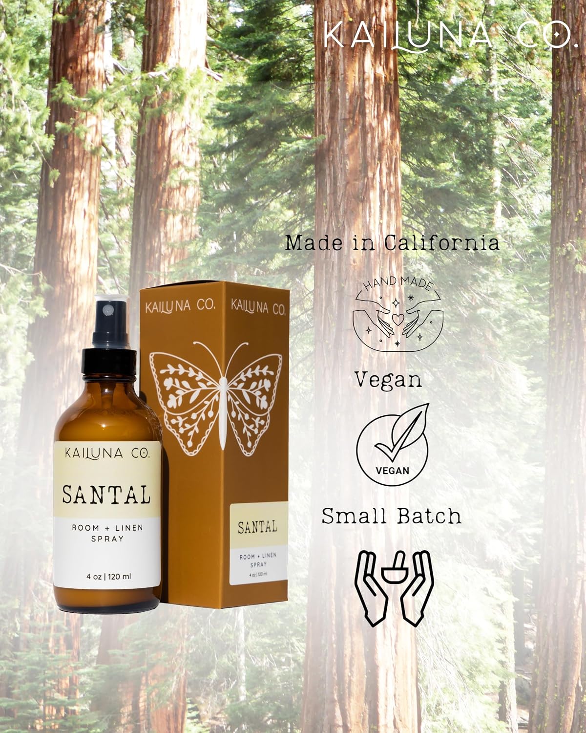Kailuna Co. Santal Artisan Natural Room and Linen Spray with Pure Essential and Fragrance Oils, Made in California (4 oz), 33
