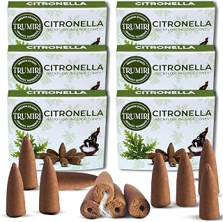Citronella Backflow Incense Cones - 60 TotalIncense Waterfall Cones - 6 Packs (10 Each)