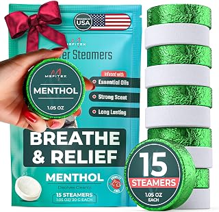 Shower Steamers for Men 15 Pack - Menthol Aromatherapy Shower Steamers, Strong Scent, Long Lasting, Premium Essential Oils, Valentine Gift Relaxation and Sinus Relief