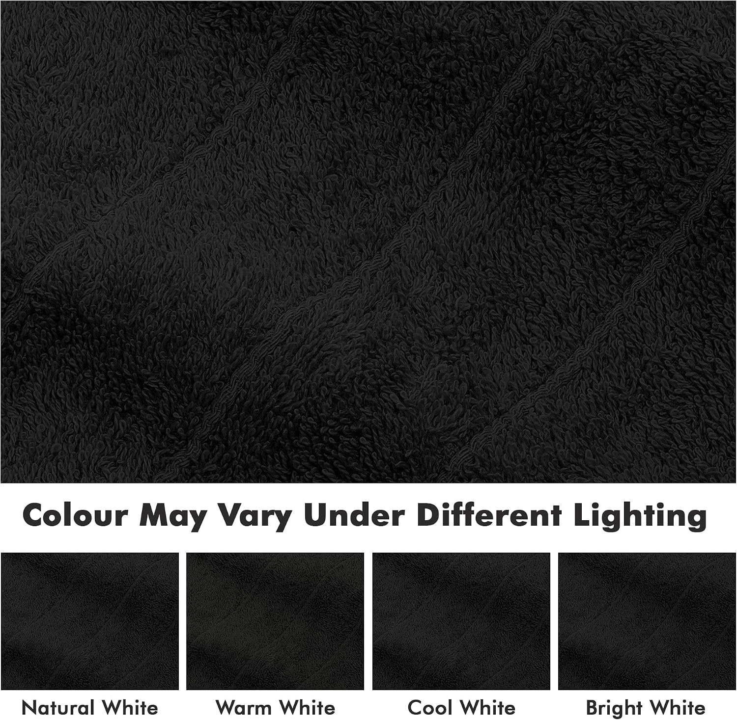 Bath Towels Set of 4 – 100% Ring Spun Cotton Black Extra Large Towels for Bathroom, Spa Use (55x28 in) – 550 GSM Super Soft and Quick Dry Large Bath Sheets for Adults