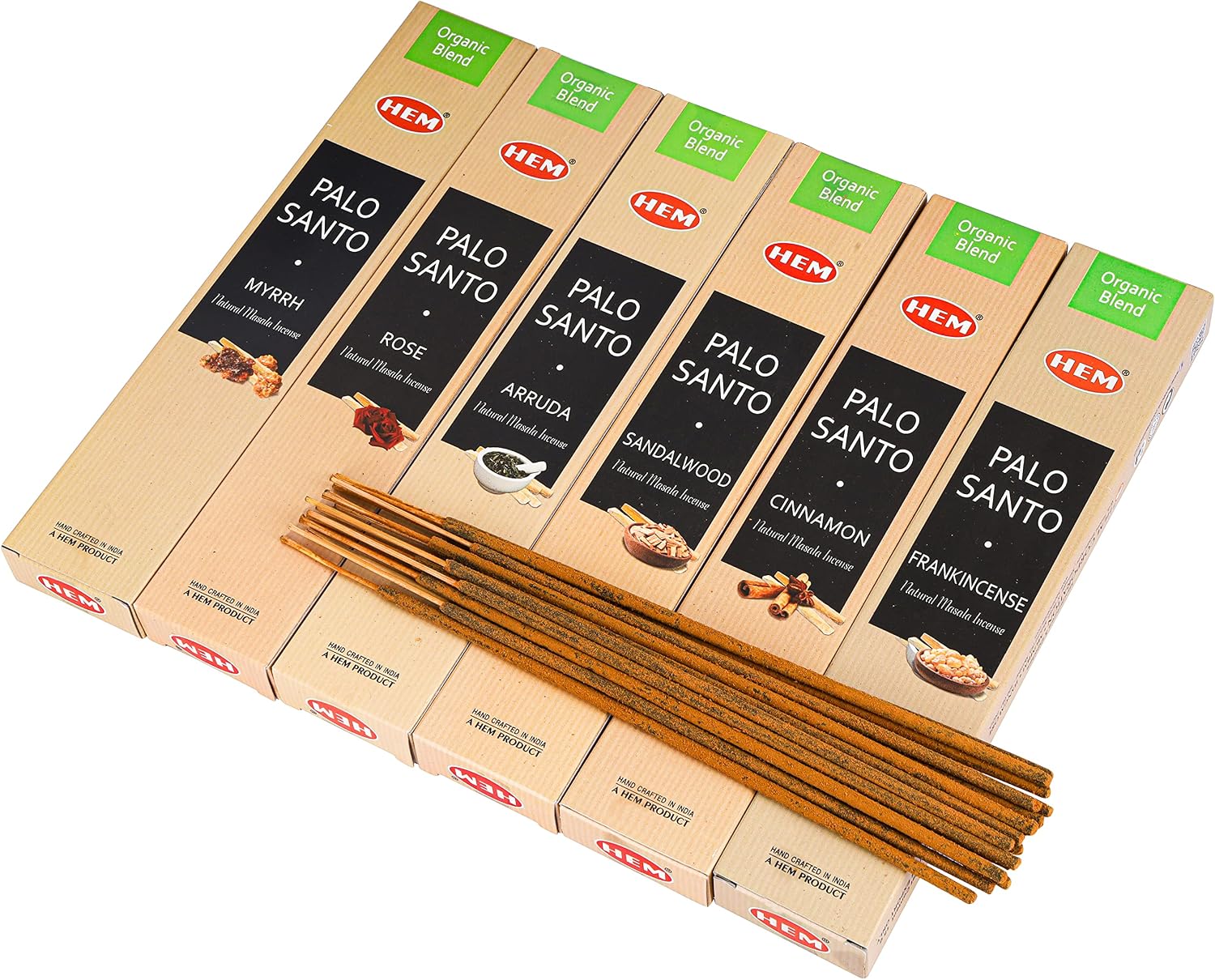 Hem Assorted Incense Sticks Variety 6 Packs x 15 GMS - Aromatherapy Insence for Air Purifier,Insents Stick Gift Set, Perfect for Meditation and Relaxation (Palo Santo)