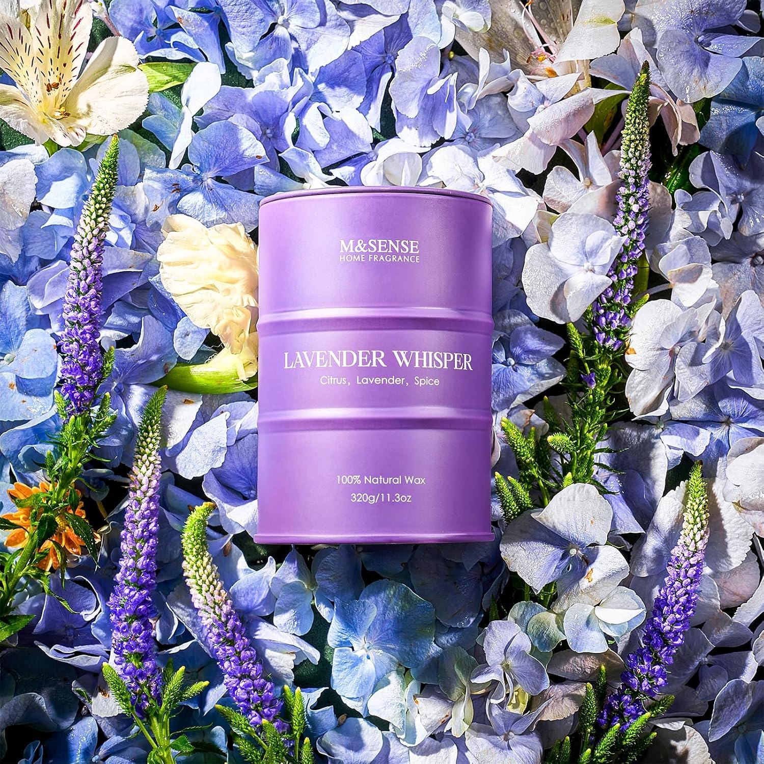 M&SENSE Lavender Soy Candles for Home Scented 11.6oz 70 Hour Long Burning, Aromatherapy Candle for Stress Relief Meditation Relaxing, Appreciation Gifts for Mom Teacher Friends
