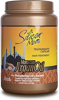 Silicon Mix Moroccan Argan Oil Hair Treatment 60 oz – 100% Pure Argan Oil Rich in Omega 6, Omega 9 & Vitamin E – Macadamia Oil & Keratin for Deep Hydration, Elasticity, Softness & Scalp Health