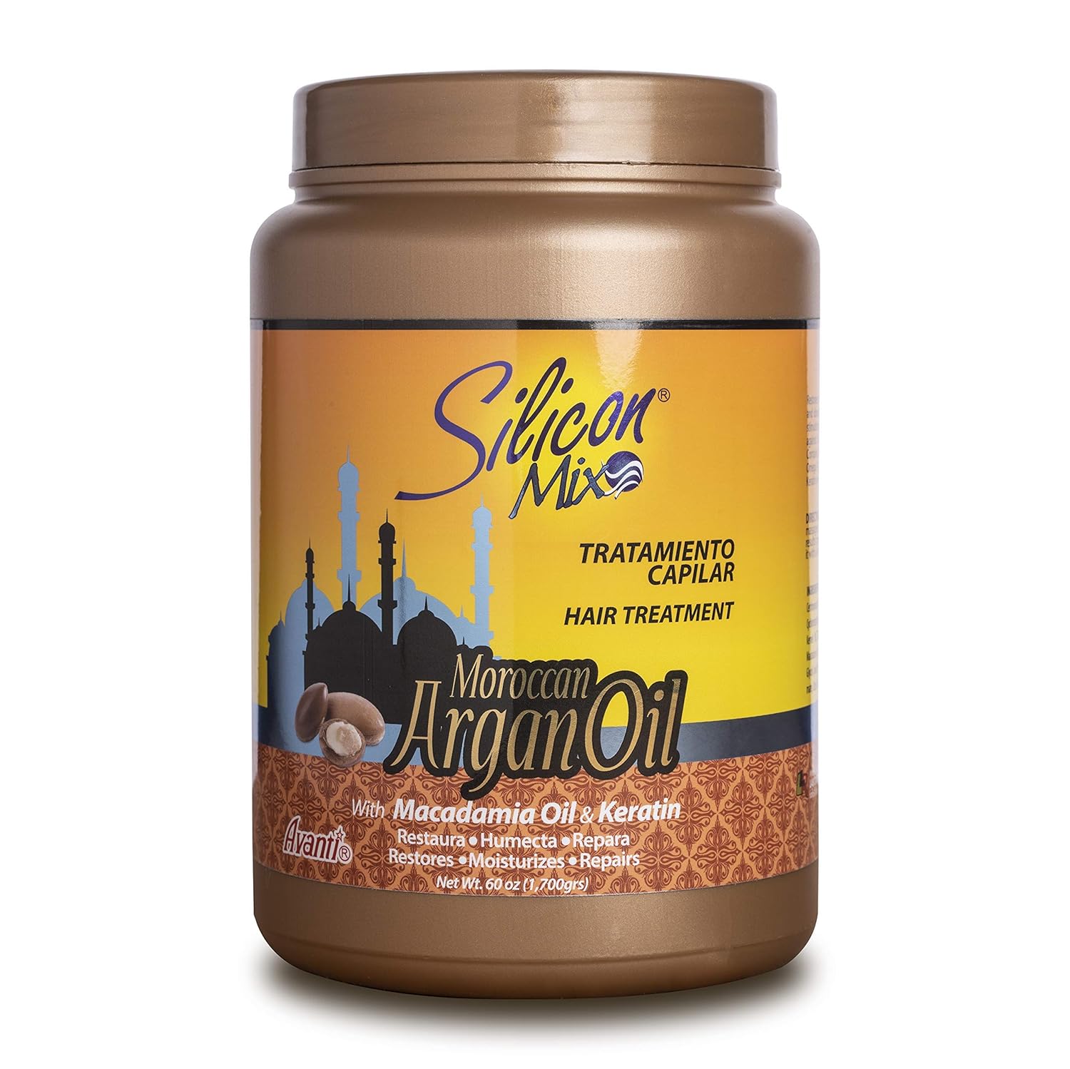Silicon Mix Moroccan Argan Oil Hair Treatment 60 oz – 100% Pure Argan Oil Rich in Omega 6, Omega 9 & Vitamin E – Macadamia Oil & Keratin for Deep Hydration, Elasticity, Softness & Scalp Health