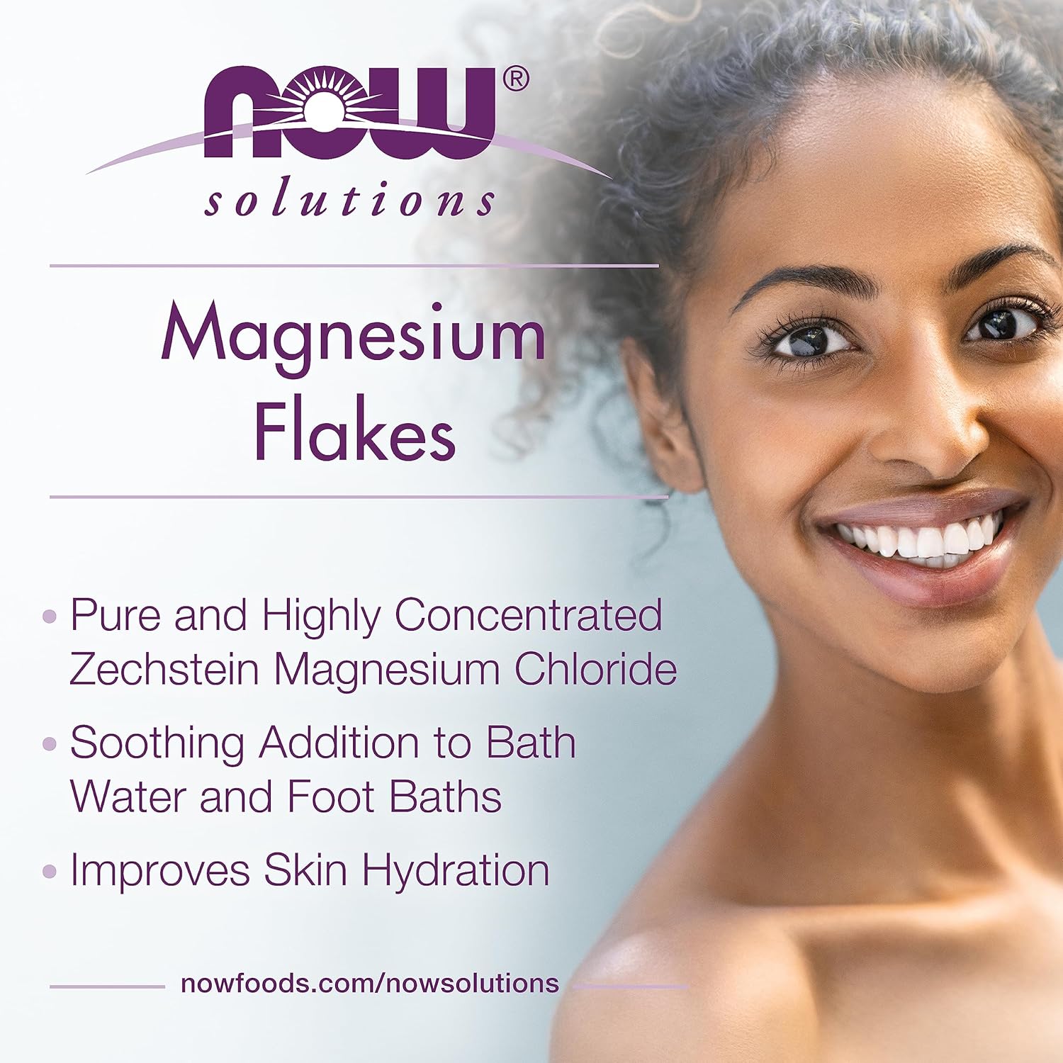 NOW Foods Solutions, Magnesium Flakes, 100% Pure, from the Ancient Seabed, Highly Concentrated, 54-Ounce