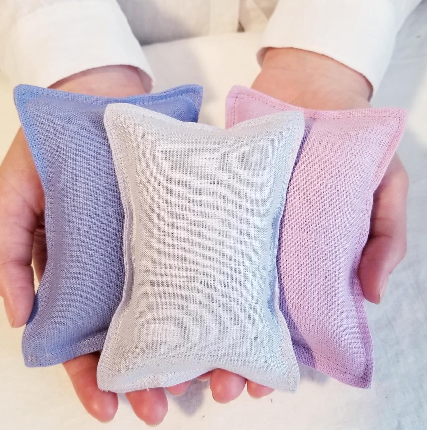 Lavender Drawer Sachets - Set of 3, Organic Linen, Aromatherapy Home Gift | Lavender Shades