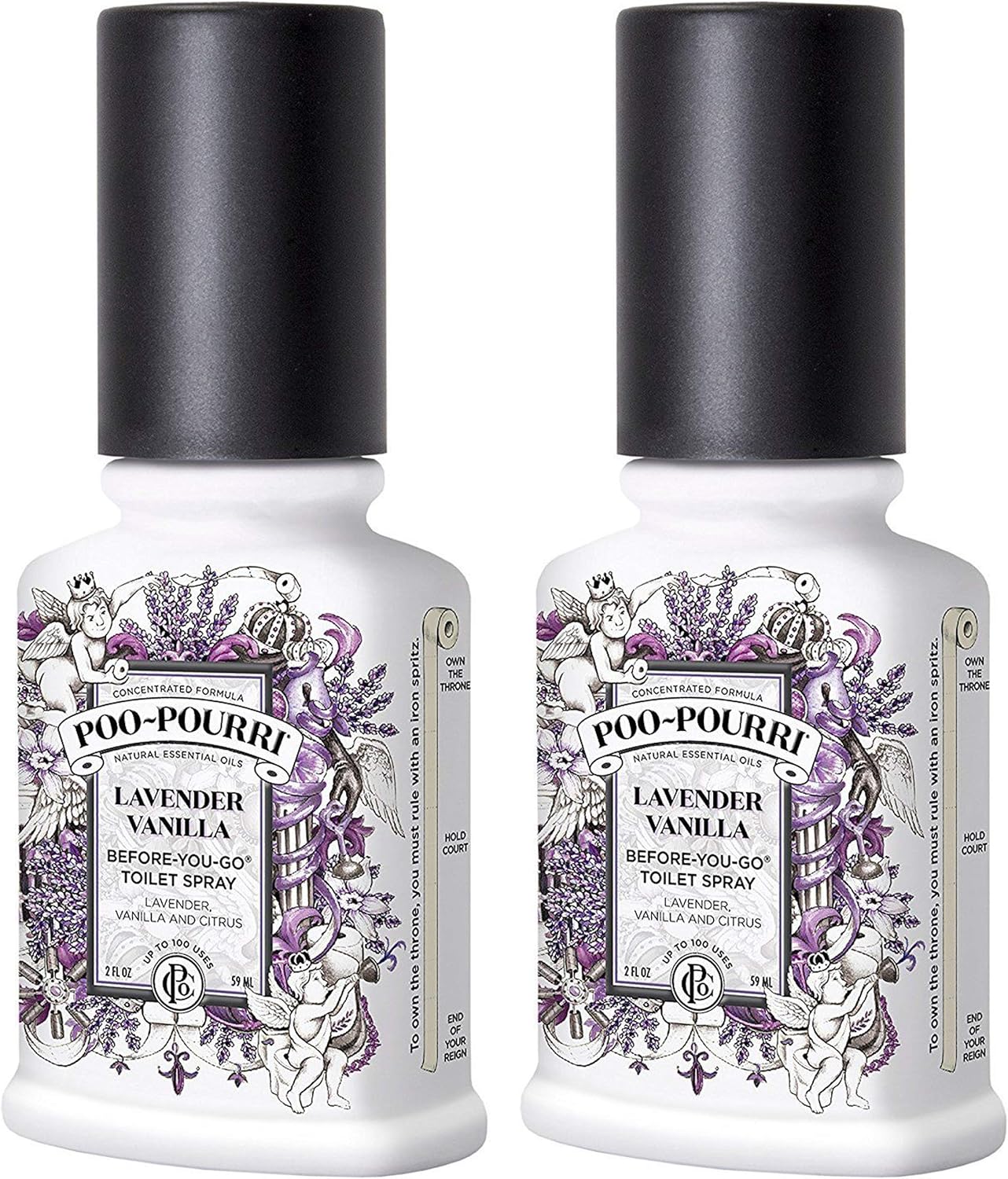 PooPourri Before You Go Spray, Lavender Vanilla, 2 Count of 2 Fl Oz Bottle, 4 Fl Oz