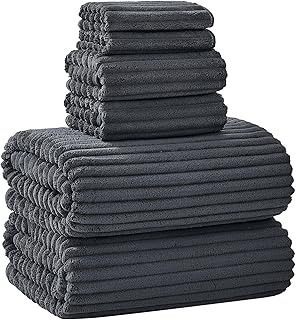 Extra Large Bath Towel Set of 6 (40"x80"),Oversized Bath Sheet Super Soft Highly Absorbent Microfibers Quick Dry Luxury Shower Towel for Bathroom Spa Gym Hotel Yoga (Charcoal Gray, 6Piece)