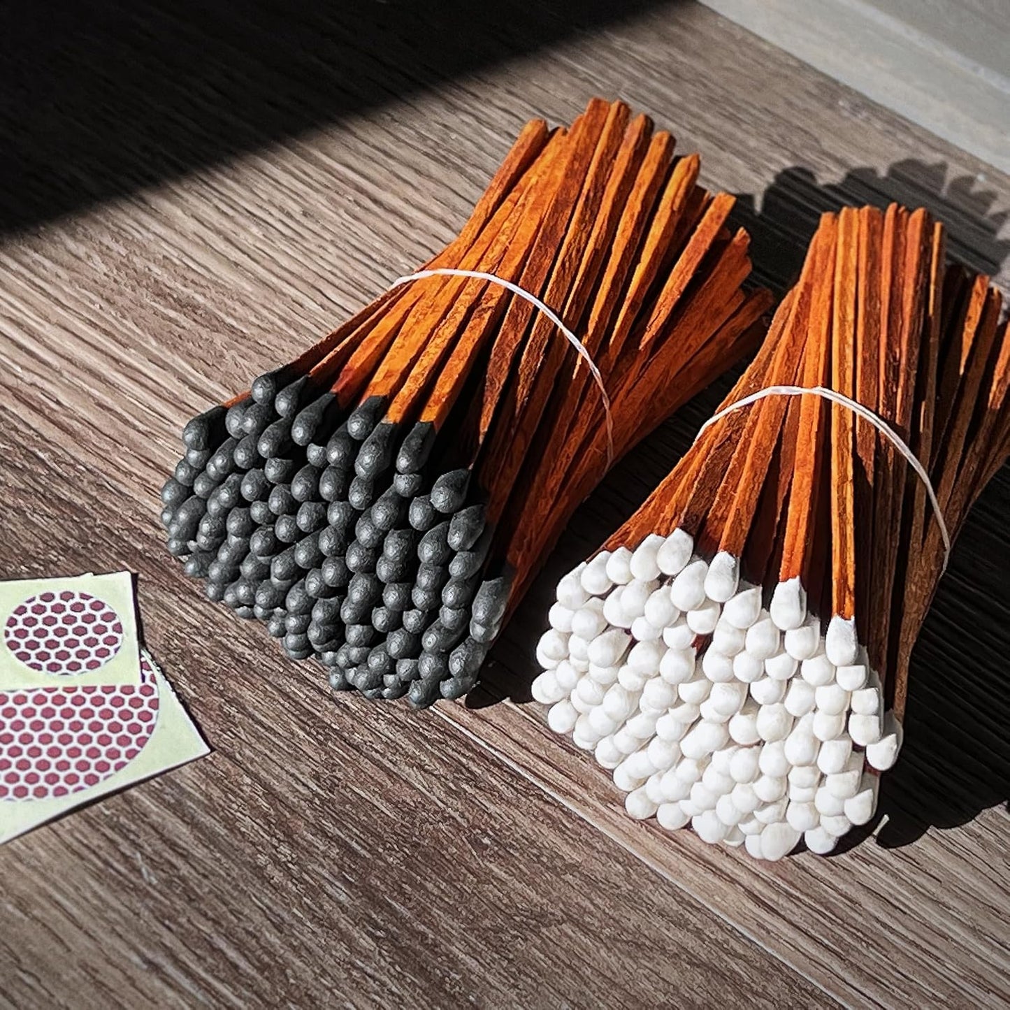 4" Brown Stick Black Tip Espresso Matches (100 Count, + Striking Stickers) | Decorative Unique & Fun for Your Home, Gifts, Accessories & Events | Premium Long Wood Safety Matches by Thankful Greetings