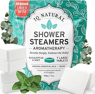 Eucalyptus Shower Steamers Aromatherapy for Women- USA Made - Shower Bombs Aromatherapy for Women, Vapor Shower Tablets, Menthol Shower Scent Steamers Cold and Flu, Organic Shower Steamer