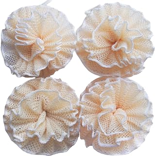 Super Exfoliating Home Spa Weave Loofah Shower Sponge Pouf Mesh Brush - Bath Spa Puff Scrubber Ball - Face Body Poof - Rich Foams Bubble（4.7" Each） Pack of 4
