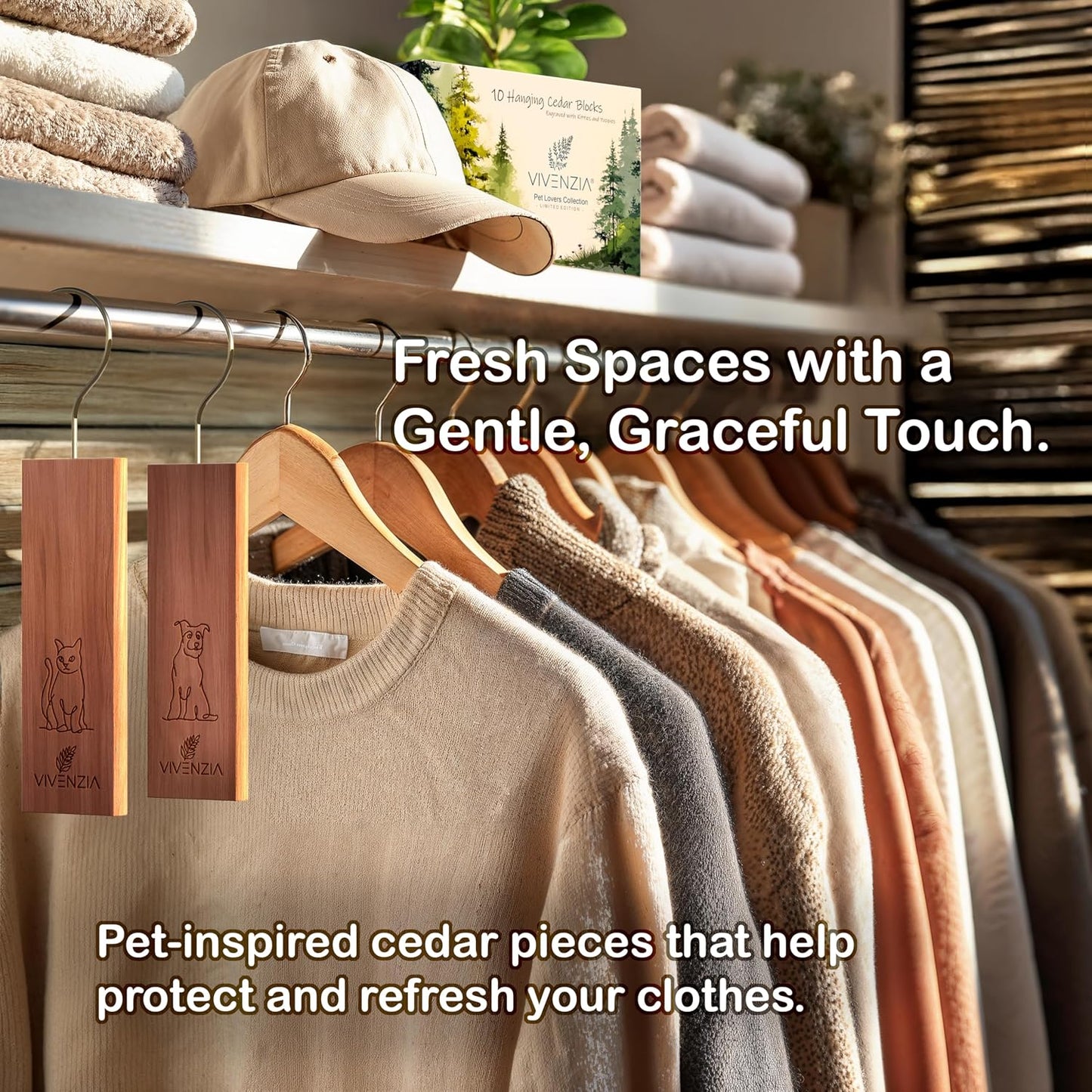 Cedar Blocks for Clothes Storage,10 Hang-ups,Cedar Blocks for Closet, Cedar for Closets,Cedar Planks,Natural Closet Smell Eliminator,Natural Closet Deodorizer,Drawer Fresheners for Dresser