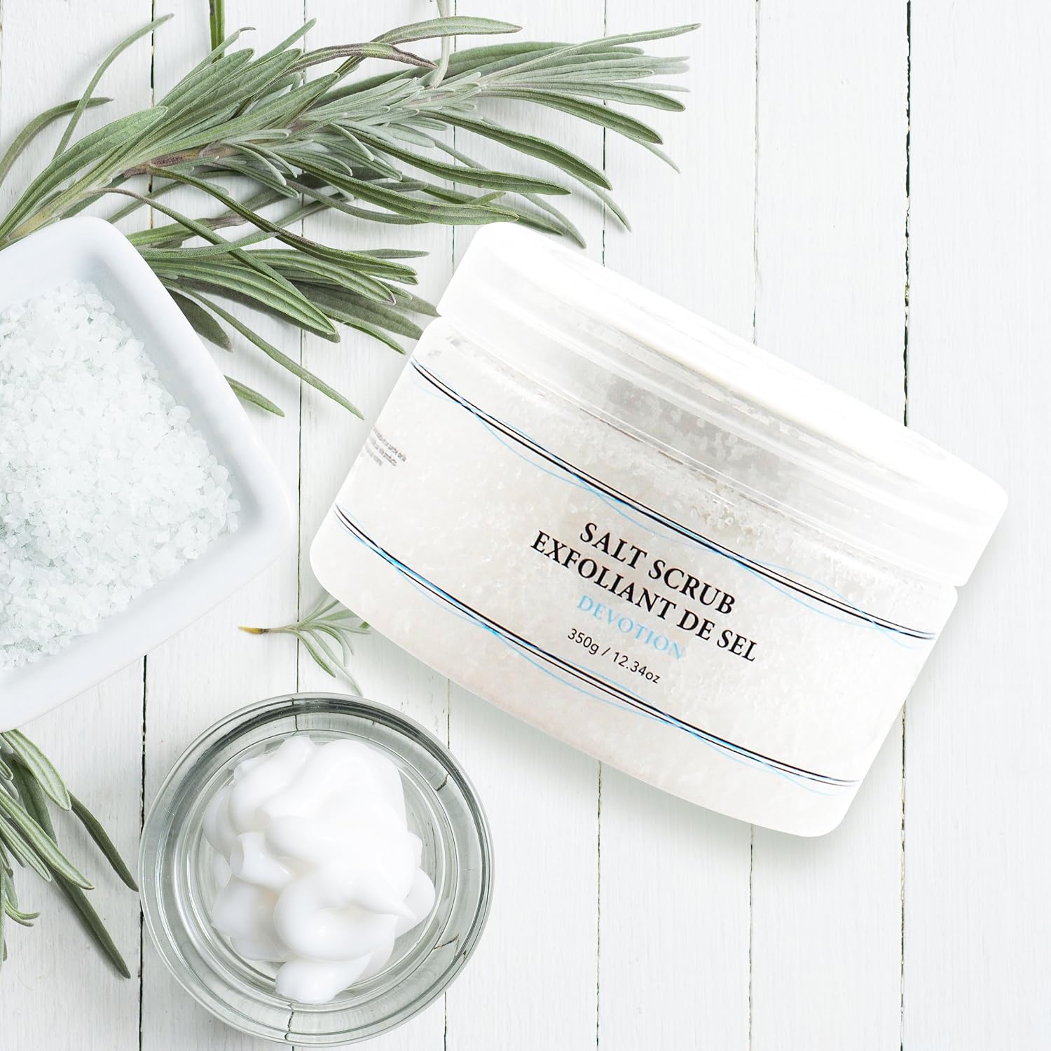 Vivo Per Lei Body Scrub - Exfoliating Body Scrub with Dead Sea Minerals - Dead Sea Salt Scrub for Hands & Legs - Body Exfoliant for a Supple Beach Body - 350 g/ 12.34 oz