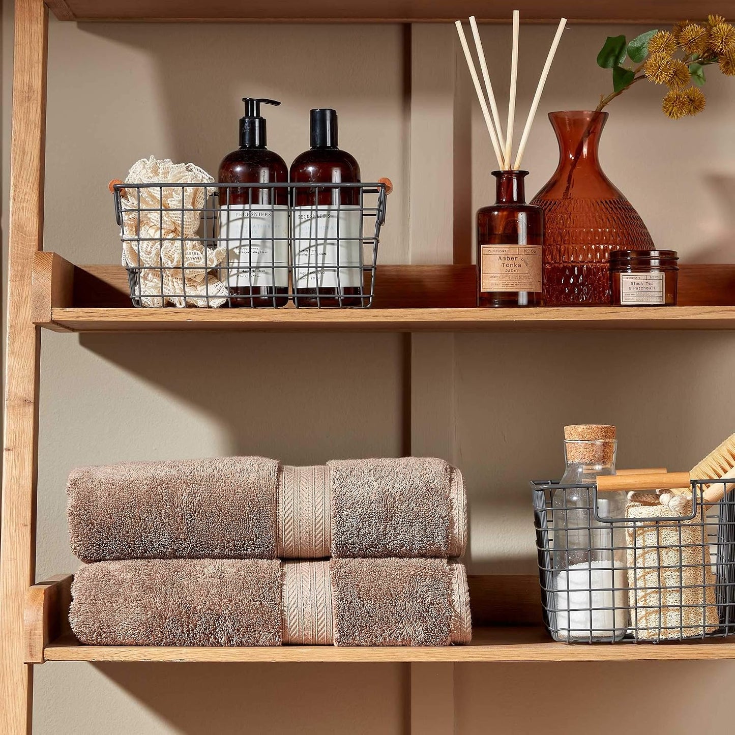 Christy Renaissance 6 Piece Towel Set | Mink Brown | 100% Egyptian Cotton | Luxuriously Soft and Super Absorbent | 675 GSM | 2 Bath Towels 2 Hand Towels 2 Face Cloths