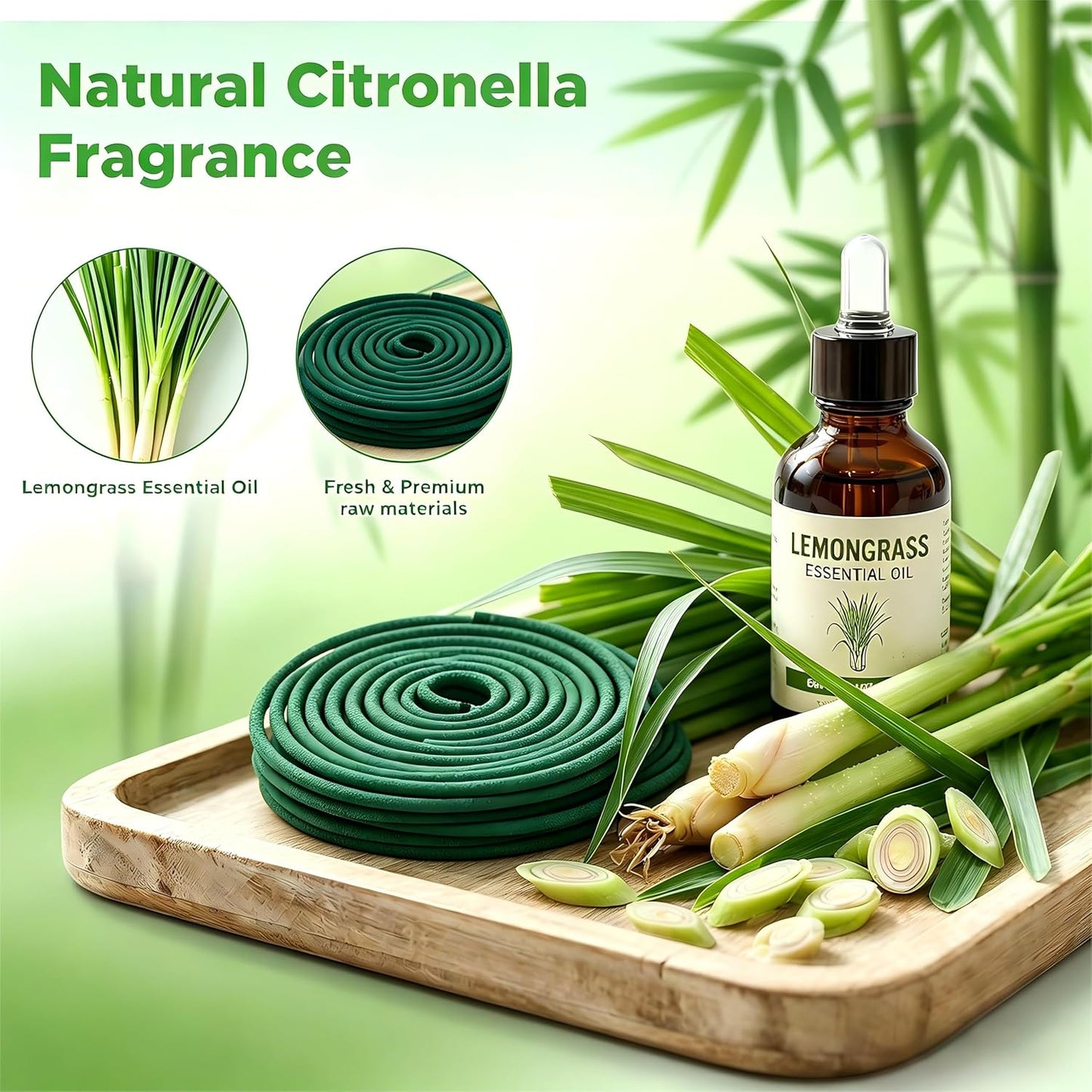 FIRIK Citronella Coils, 48 Pack Citronella Incense Coil with 2 Holders, Natural Lemongrass Fagrance, for Indoor and Summer Outdoor Patio Camping Trip Garden Gathering
