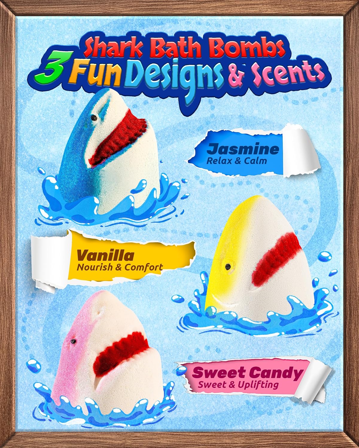 Shark Bath Bombs for Kids with Surprise Inside – 12 Pack Handmade Natural Clean Shower Bombs with Glow-in-The-Dark Ocean Toys, Great Christmas, Holiday & Birthday Gift for Boys Girls Kids Toddlers