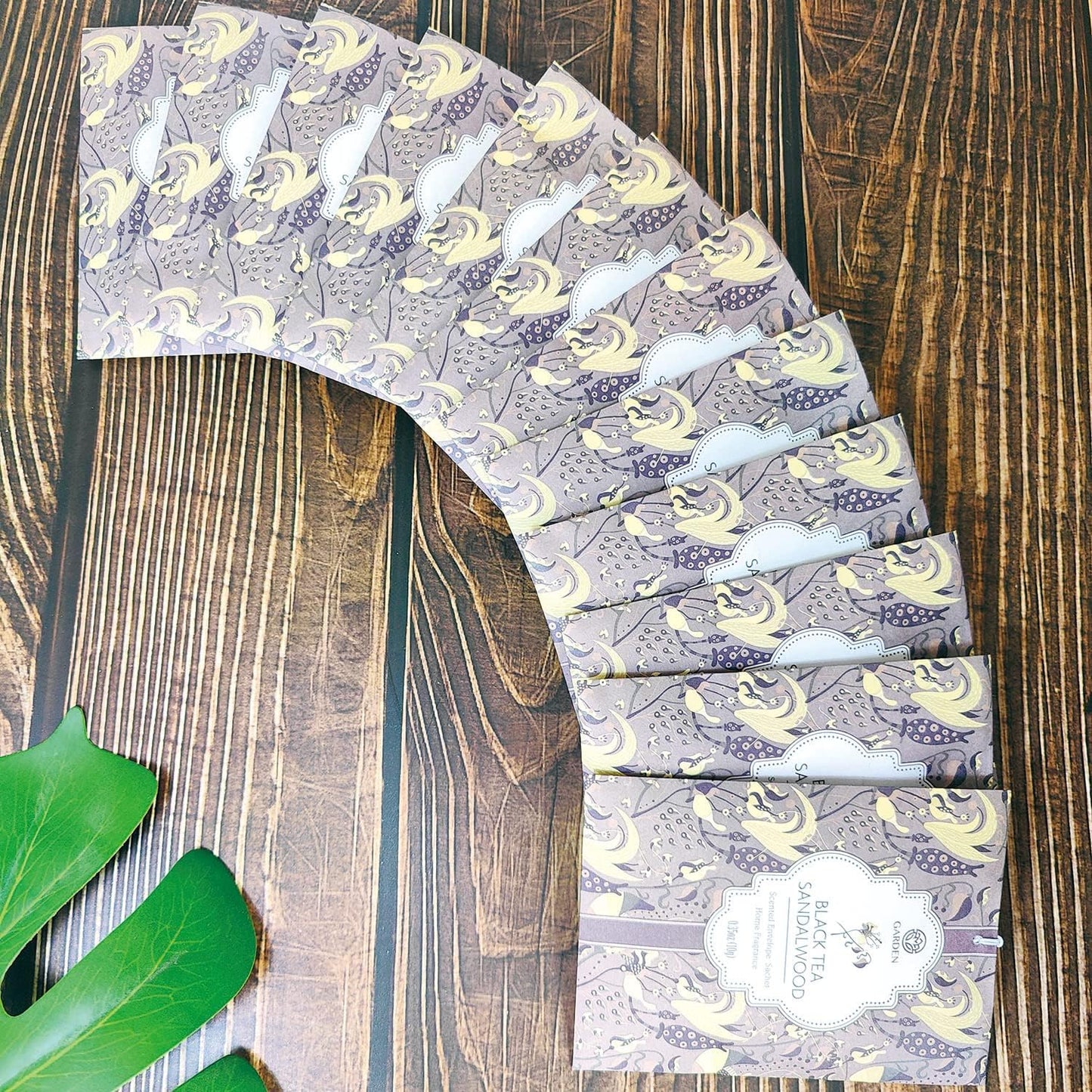 Scented Sachets - 12 Pack, Long-Lasting Home Fragrance Sachet Bags, Large Fresh-Scented Packets, Sachets for Drawers and Closets (Black Tea & Sandalwood)