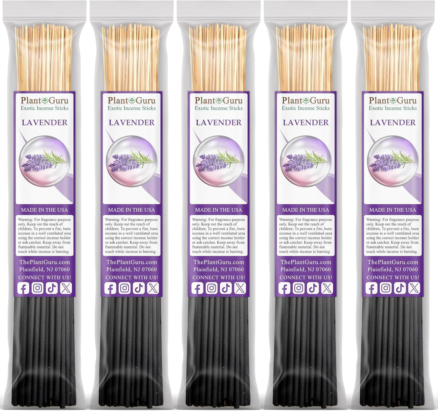 Lavender Incense Sticks 500 Pack 11" Bulk Wholesale - Smooth and Clean Long Burn Time, 45 to 60 Minutes.