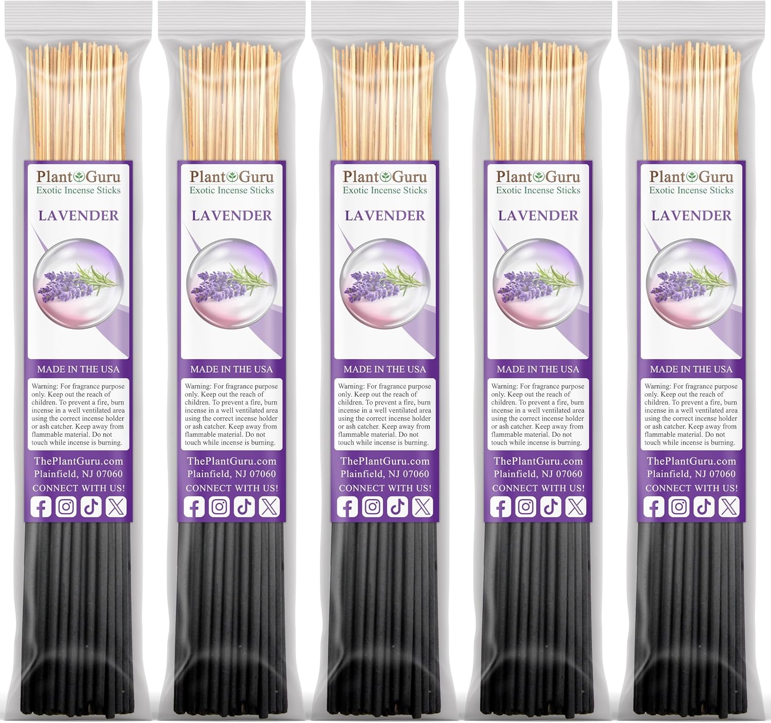 Lavender Incense Sticks 500 Pack 11" Bulk Wholesale - Smooth and Clean Long Burn Time, 45 to 60 Minutes.