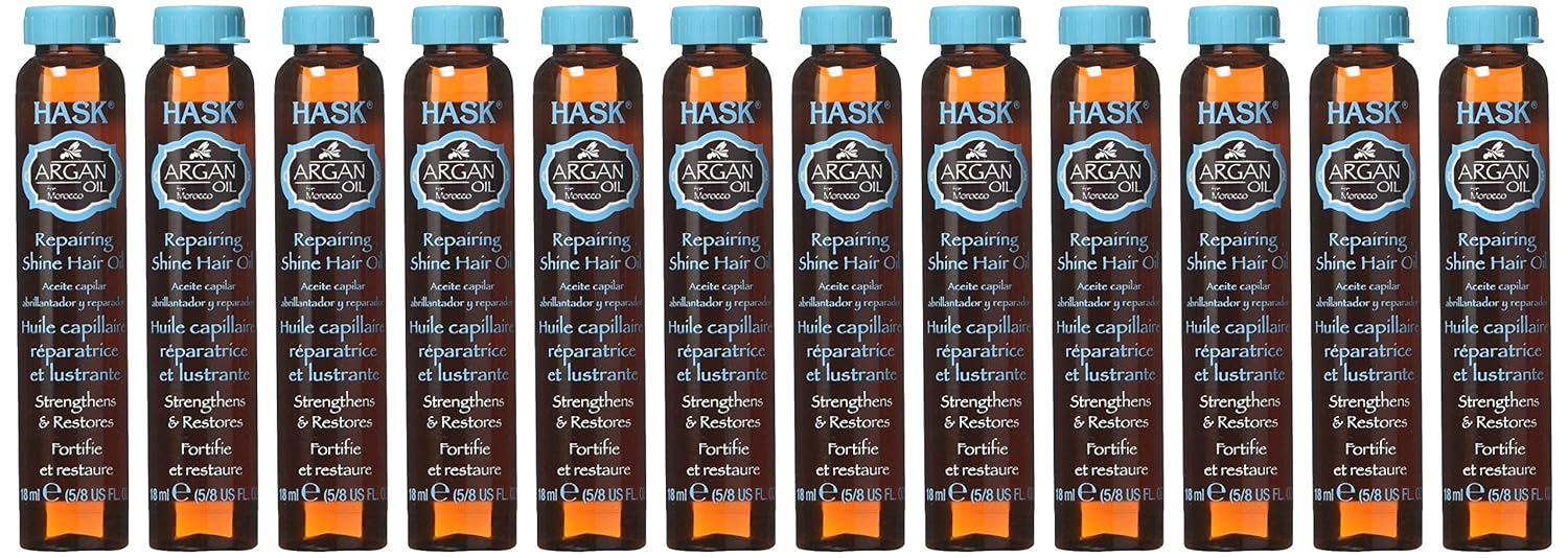 Hask Argan Oil Repairing Shine Hair Oil 5/8 oz (Pack of 12)