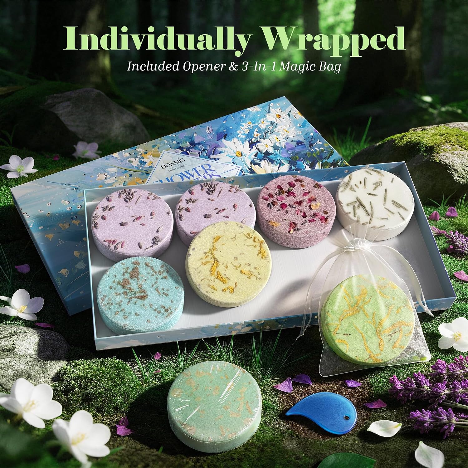 Shower Steamers Aromatherapy 8 Pack –Natural Essential Oil Shower Bombs for Self Care, Home Spa, Stress Relief & Relaxation, Birthday Gifts for Women and Men. Sky Garden Style