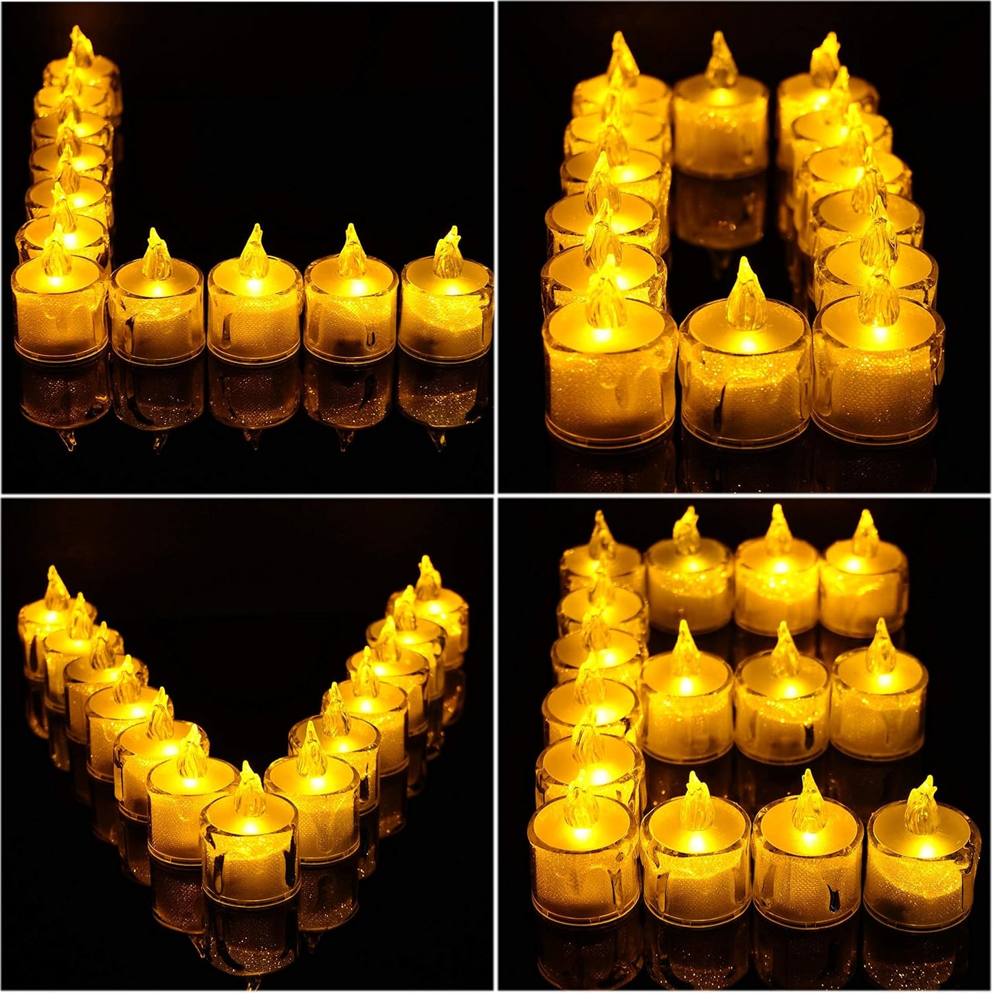 Flameless LED Tea Light Candles Battery-Powered Unscented LED Tealight Candles, Fake Candles, Tealights (Warm White)