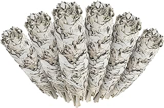 Incense Garden Premium California White Sage Smudge Sticks 4 Inch Bundle Pack of 6 | Handcrafted Natural Sage for Cleansing, Meditation, Yoga & Aromatherapy | Made in USA