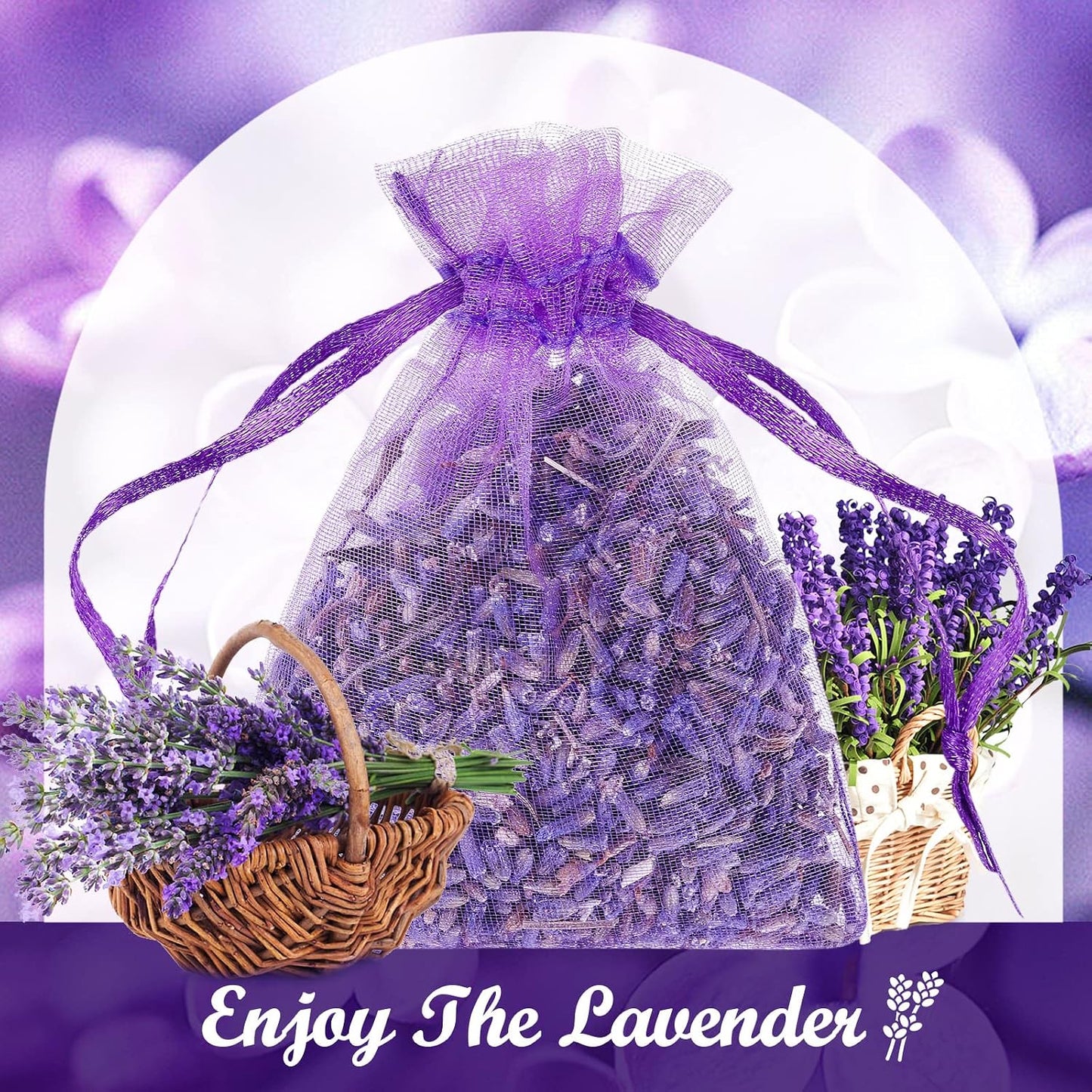 Demissle 160 Pcs Purple Lavender Sachets Bags Bulk French Lavender Sachets for Drawers and Closets Home Fragrance Dried Flower Bridal Shower Wedding Favors Car